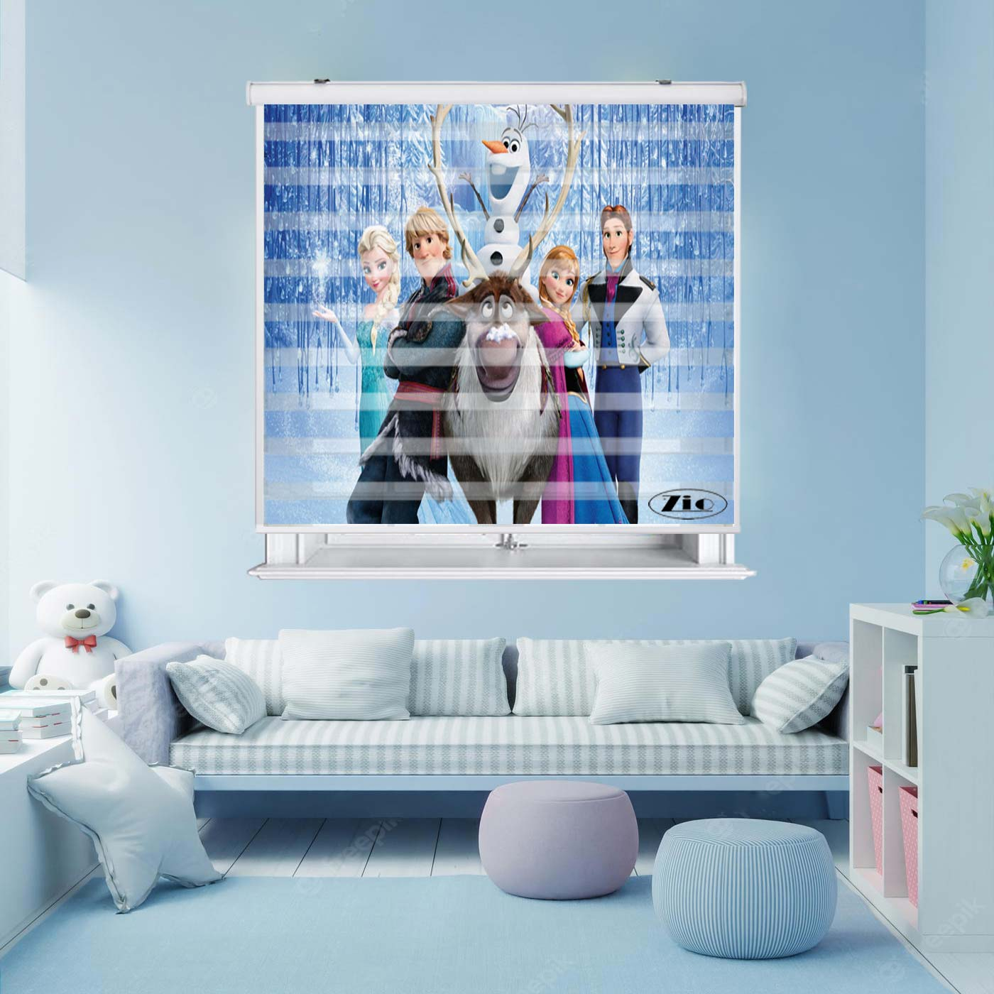 پرده زبرا زیو کد K3065 سایز 150X150 سانتی متر