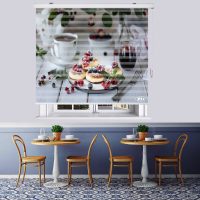 پرده زبرا زیو طرح صبحانه کد B16 سایز 200x280 سانتی متر