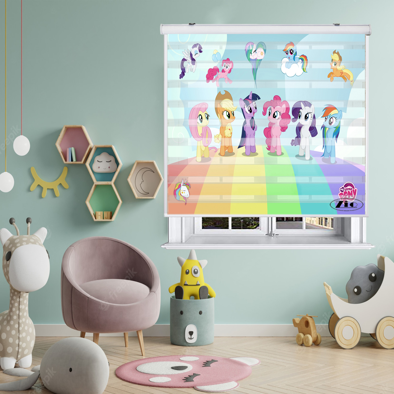 پرده زبرا زیو کد K3095 سایز 150X150 سانتی متر