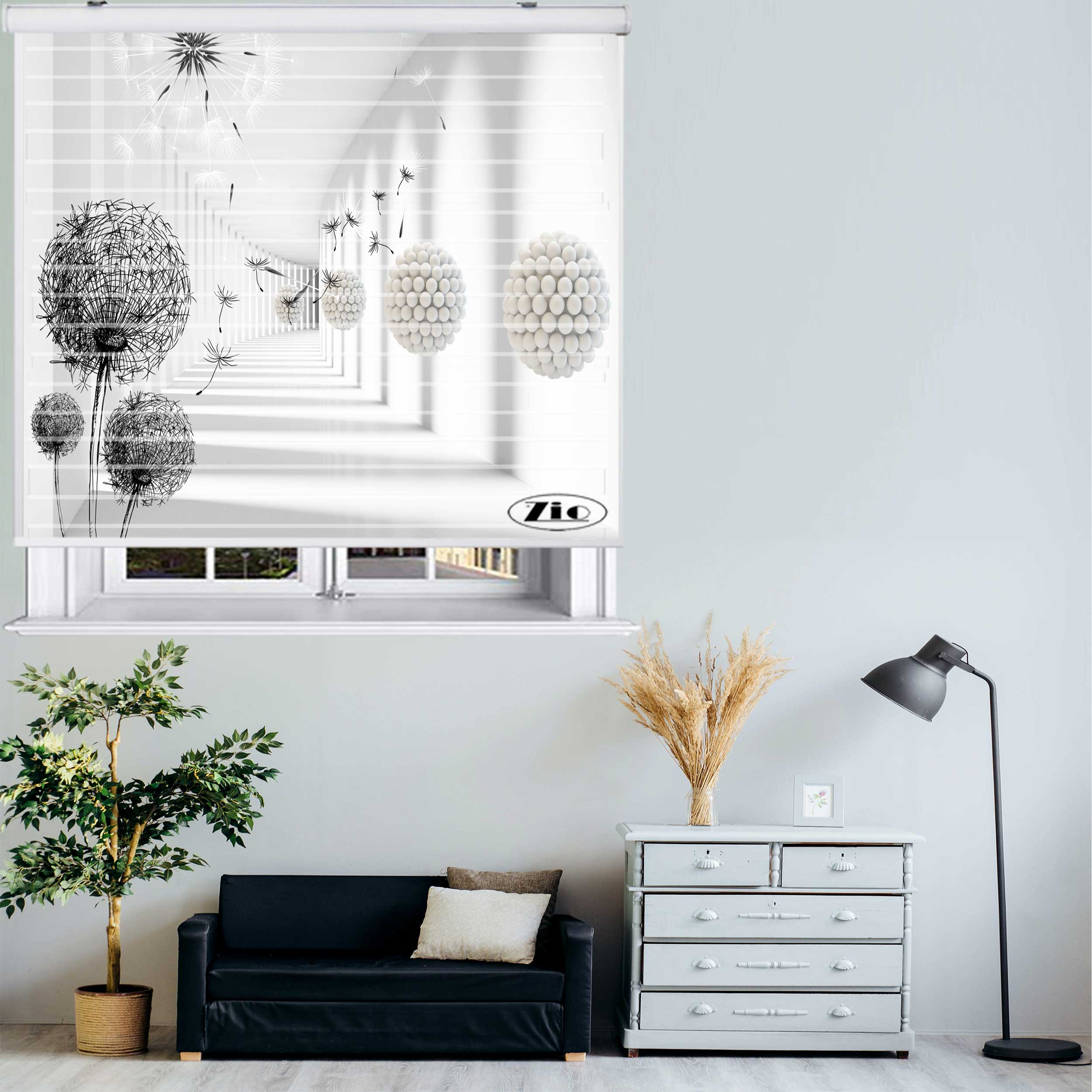 پرده زبرا مدل 3D1010 سایز 150x150 سانتی متر