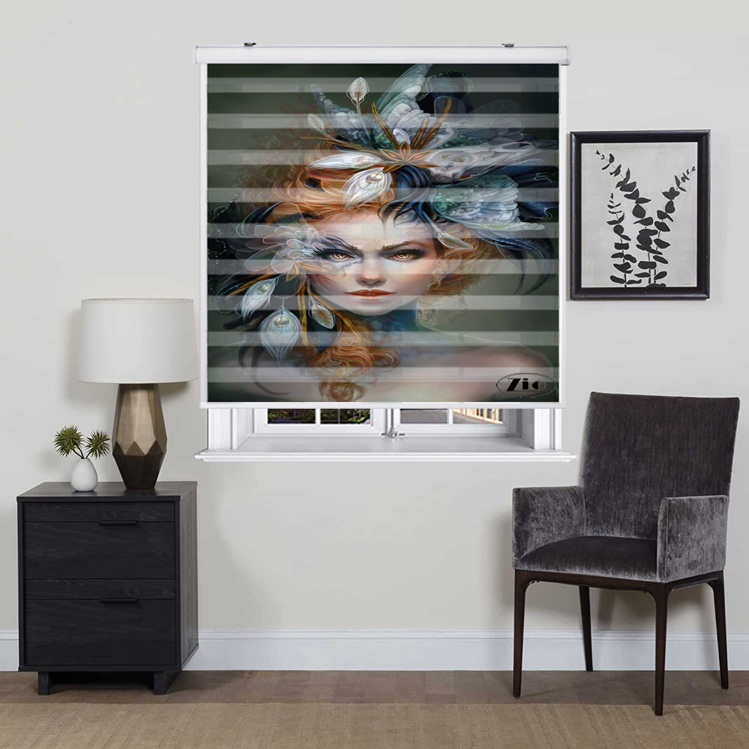 پرده زبرا زیو کد W4078 سایز 150X150 سانتی متر