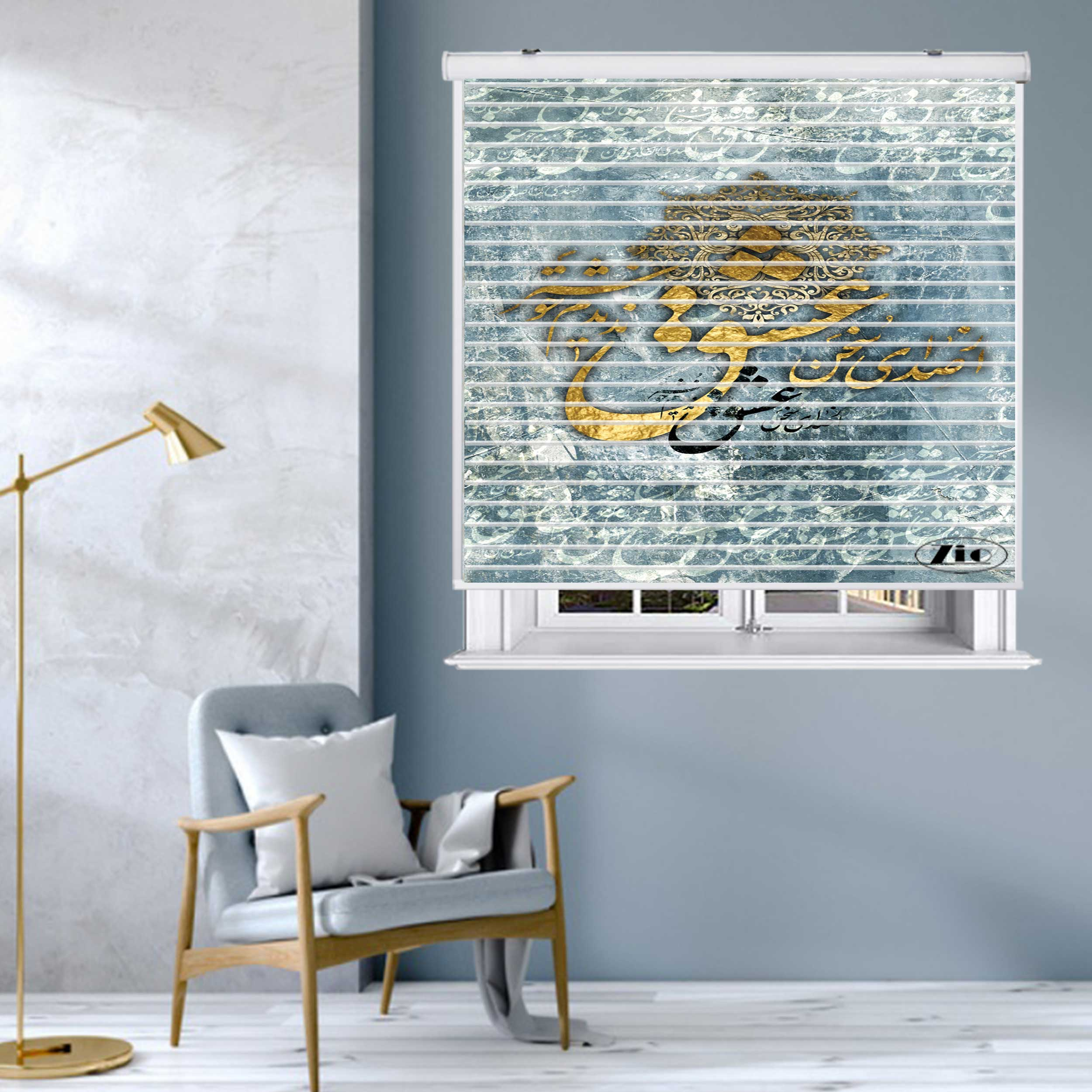 پرده زبرا زیو مدل OI 7077 سایز 150x150 سانتی متر