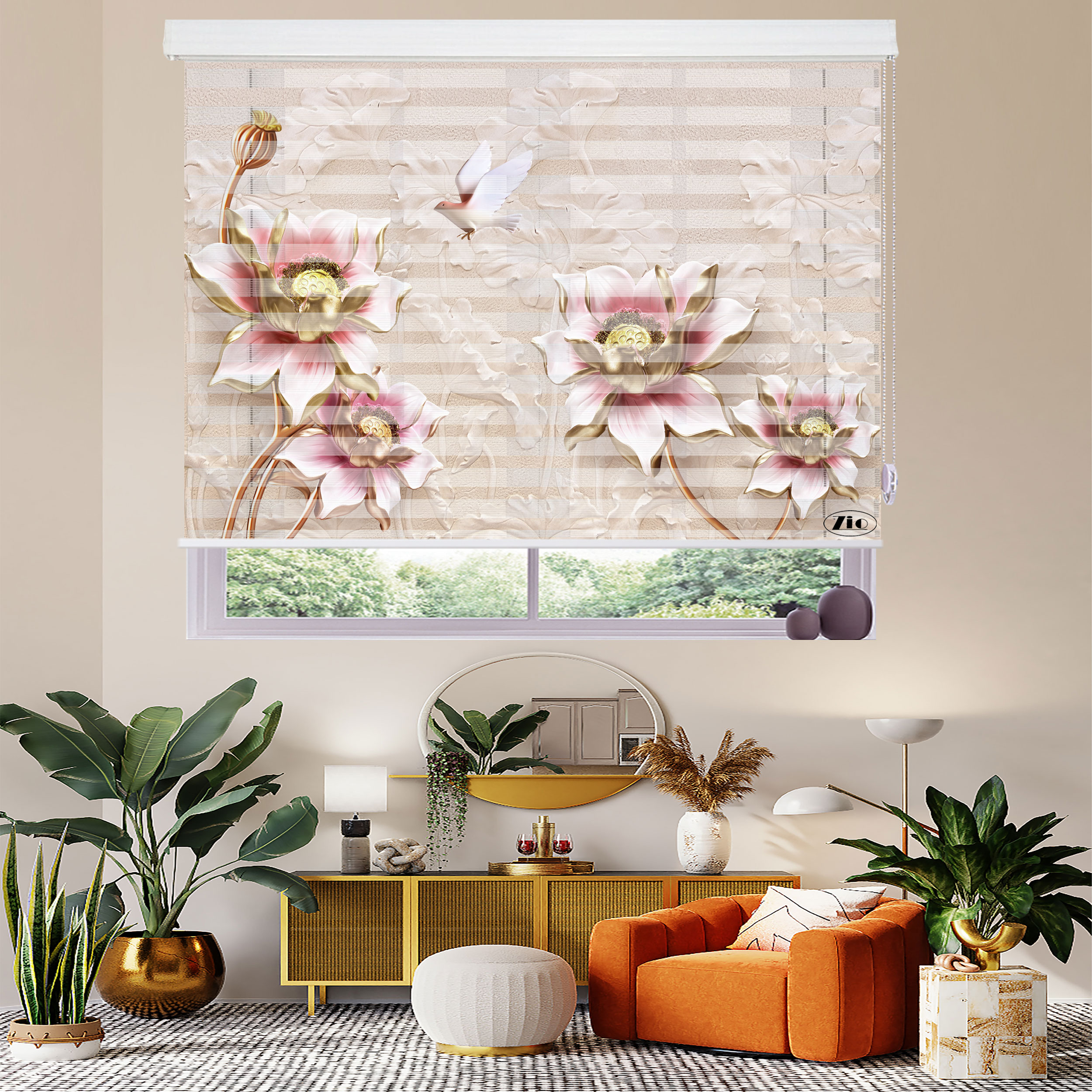 پرده زبرا زیو مدل 3D-1095 سایز 100x150 سانتی متر