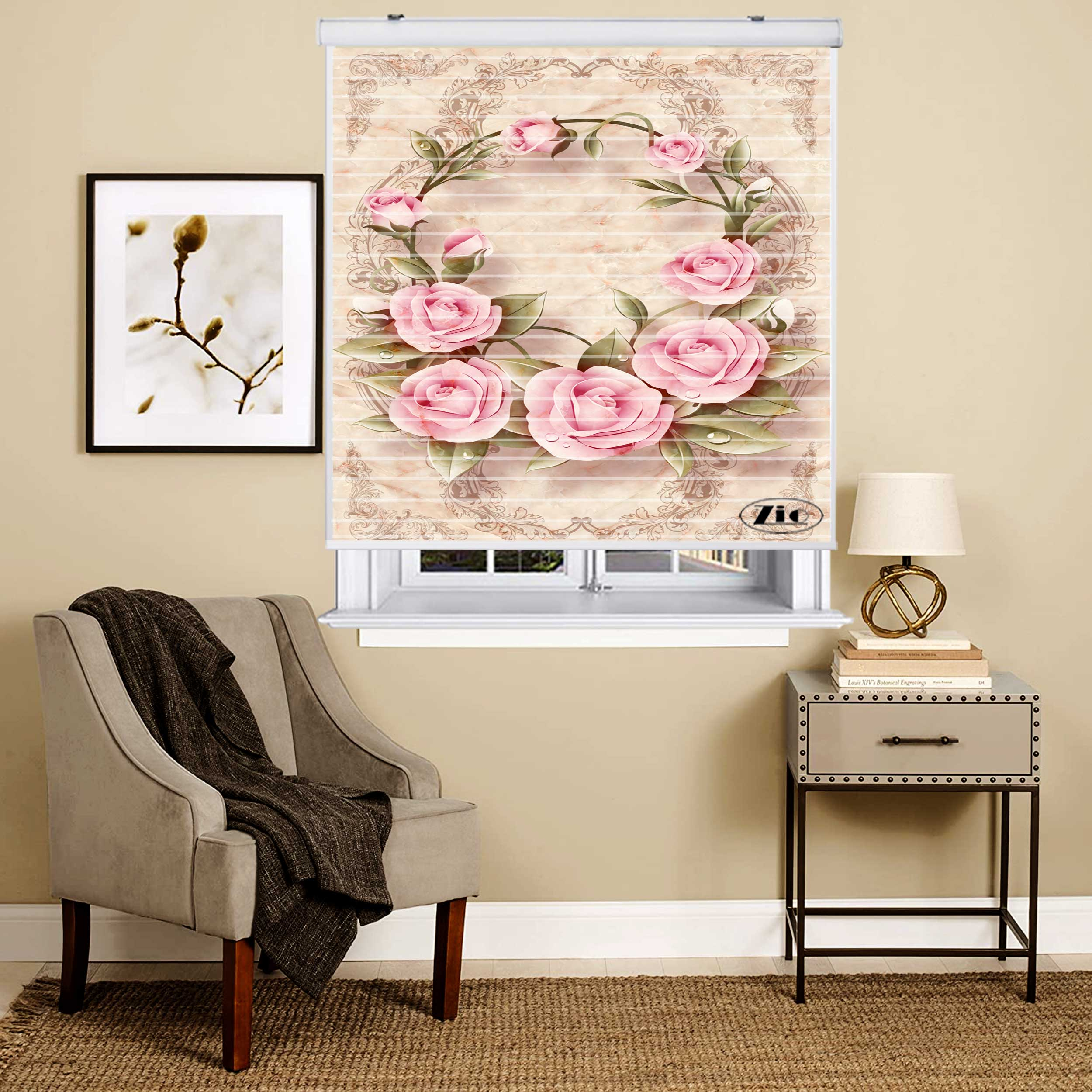 پرده زبرا زیو مدل سیلوئت 3D1142 سایز 150x150 سانتی متر