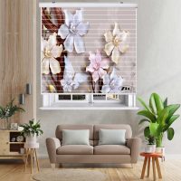 پرده زبرا زیو مدل سیلوئت کد 3D1193 سایز 150x150 سانتی متر