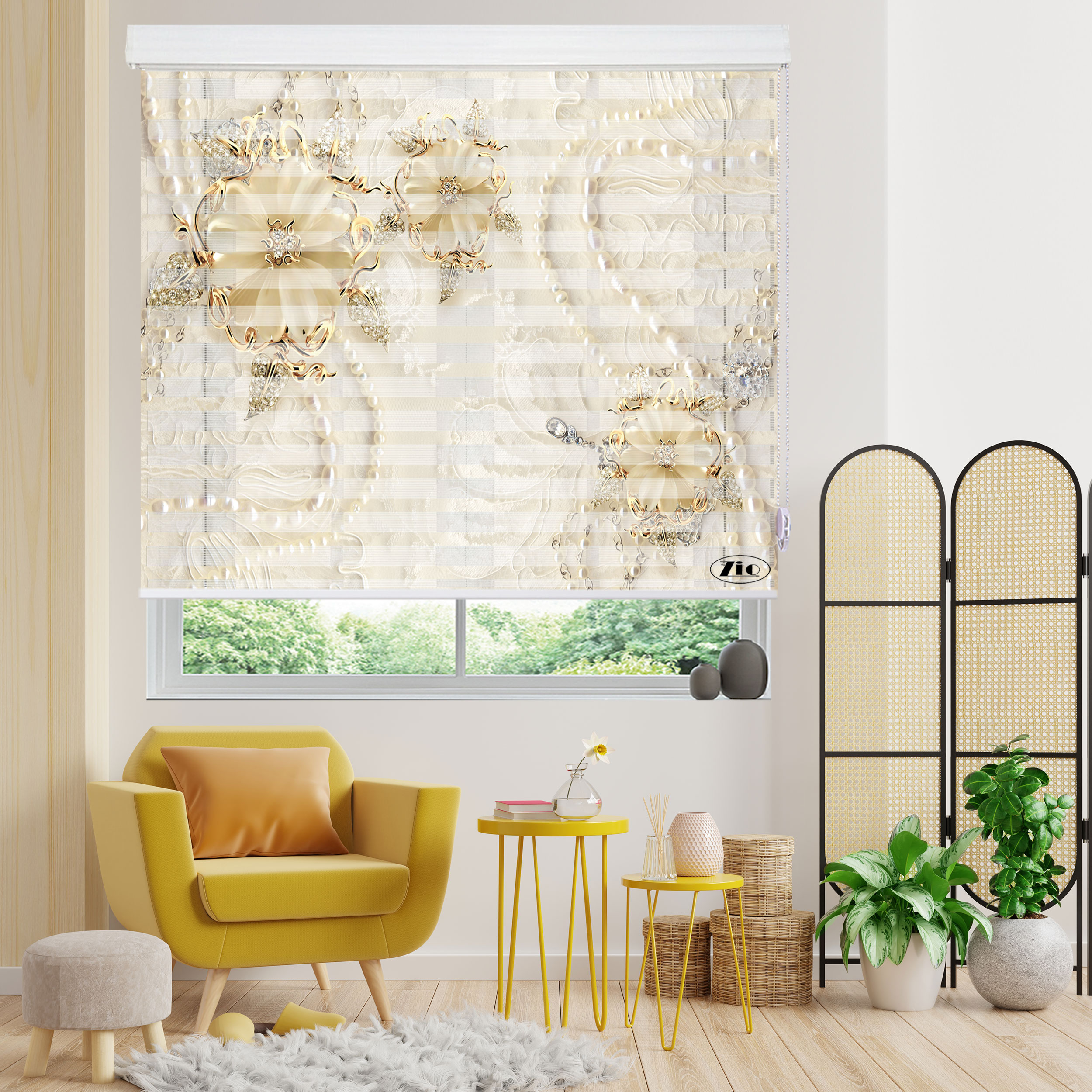 پرده زبرا زیو مدل 3D-1205 سایز 200x200 سانتی متر