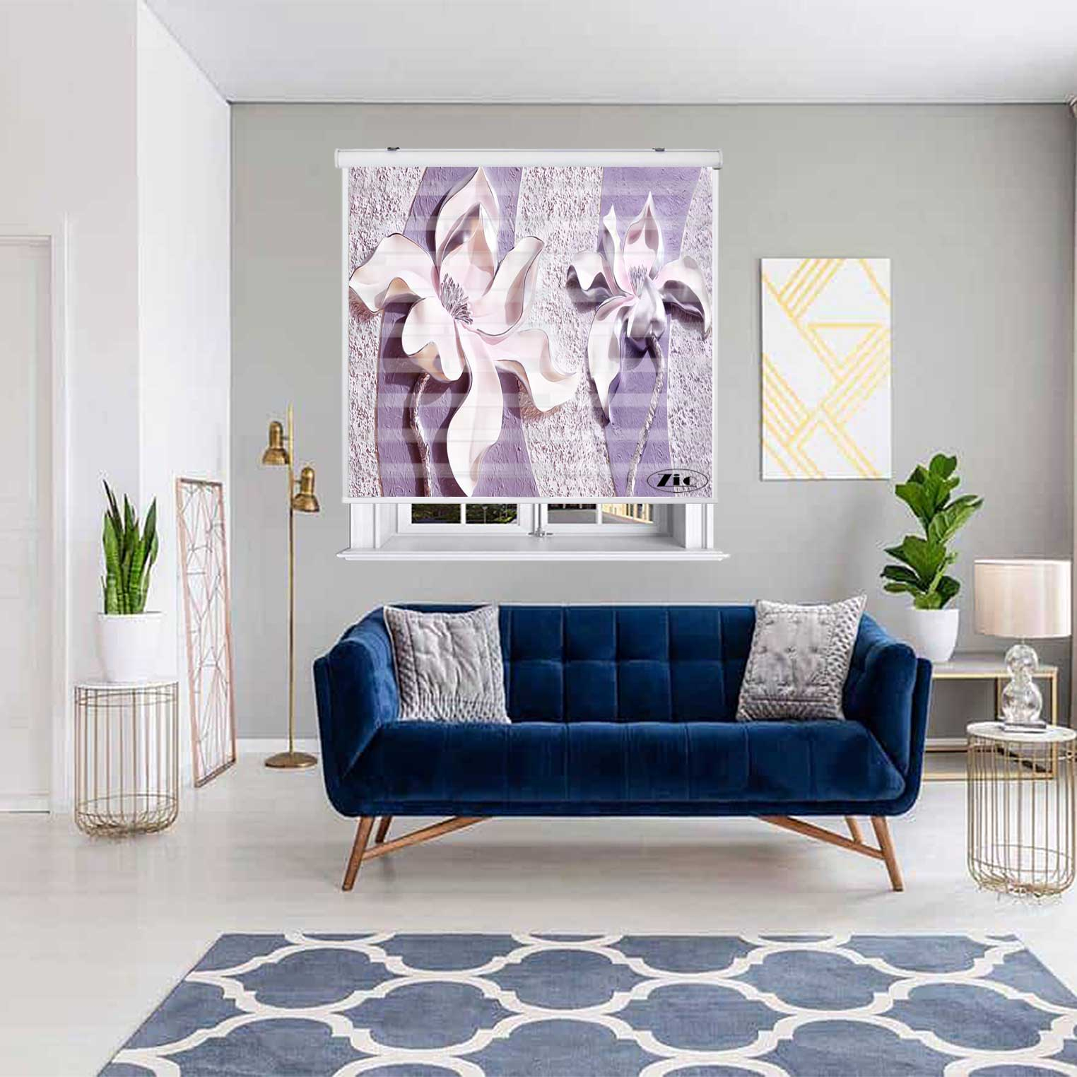 پرده زبرا زیو کد 3D1479 سایز 150X150 سانتی متر