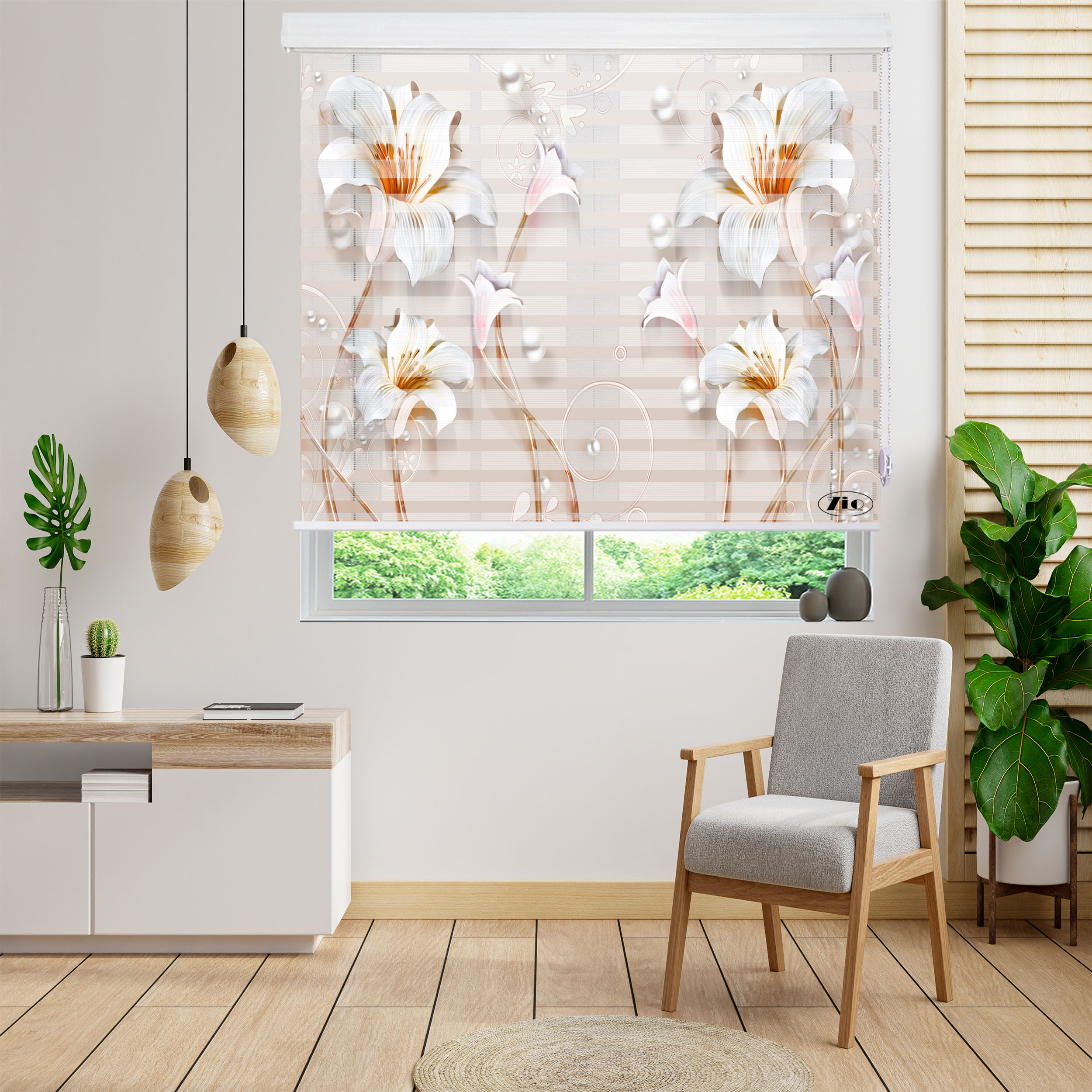 پرده زبرا زیو مدل 3D-1050 سایز 100x200 سانتی متر