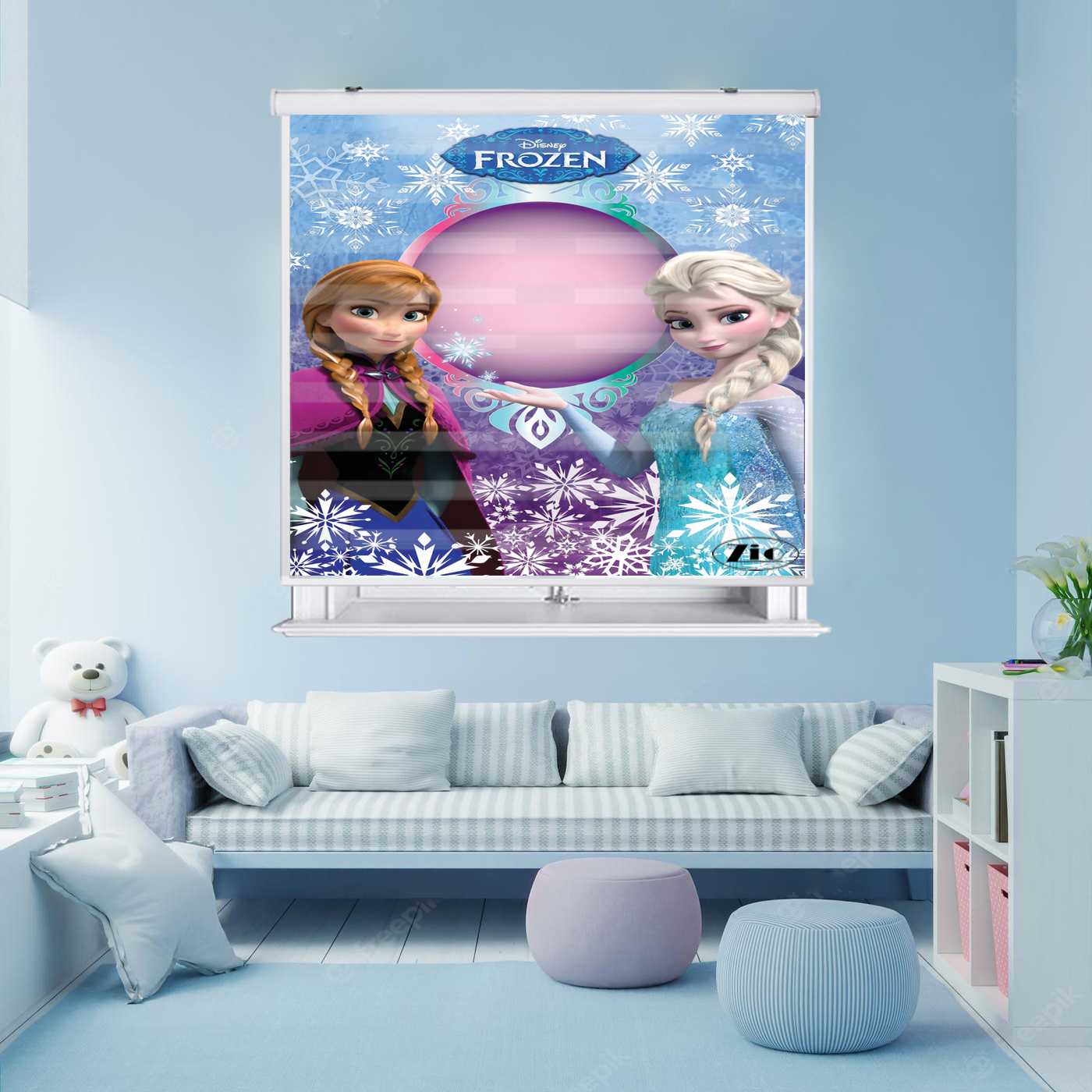 پرده زبرا زیو کد K3035 سایز 150X150 سانتی متر