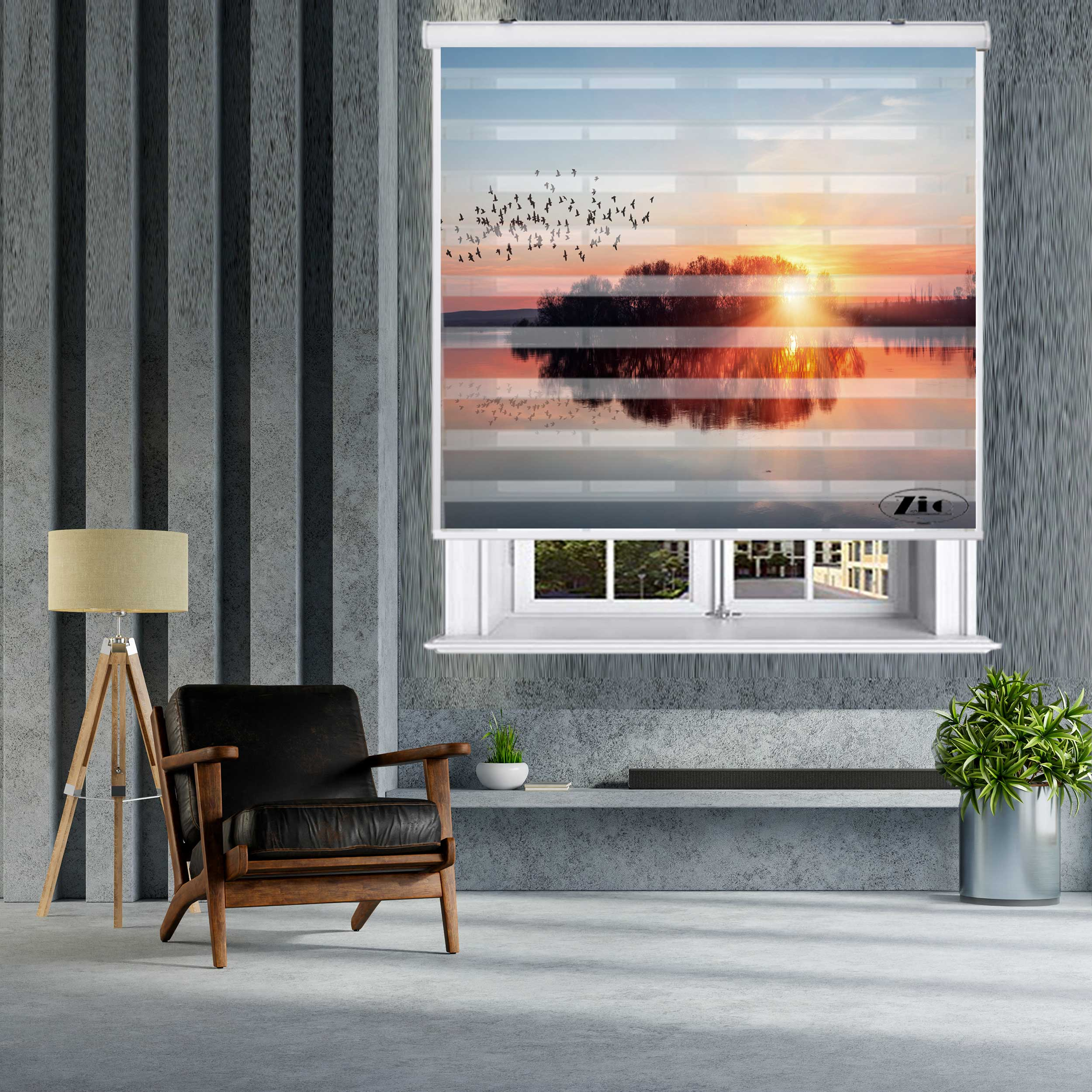 پرده زبرا زیو کد L5032 سایز 150X150 سانتی متر
