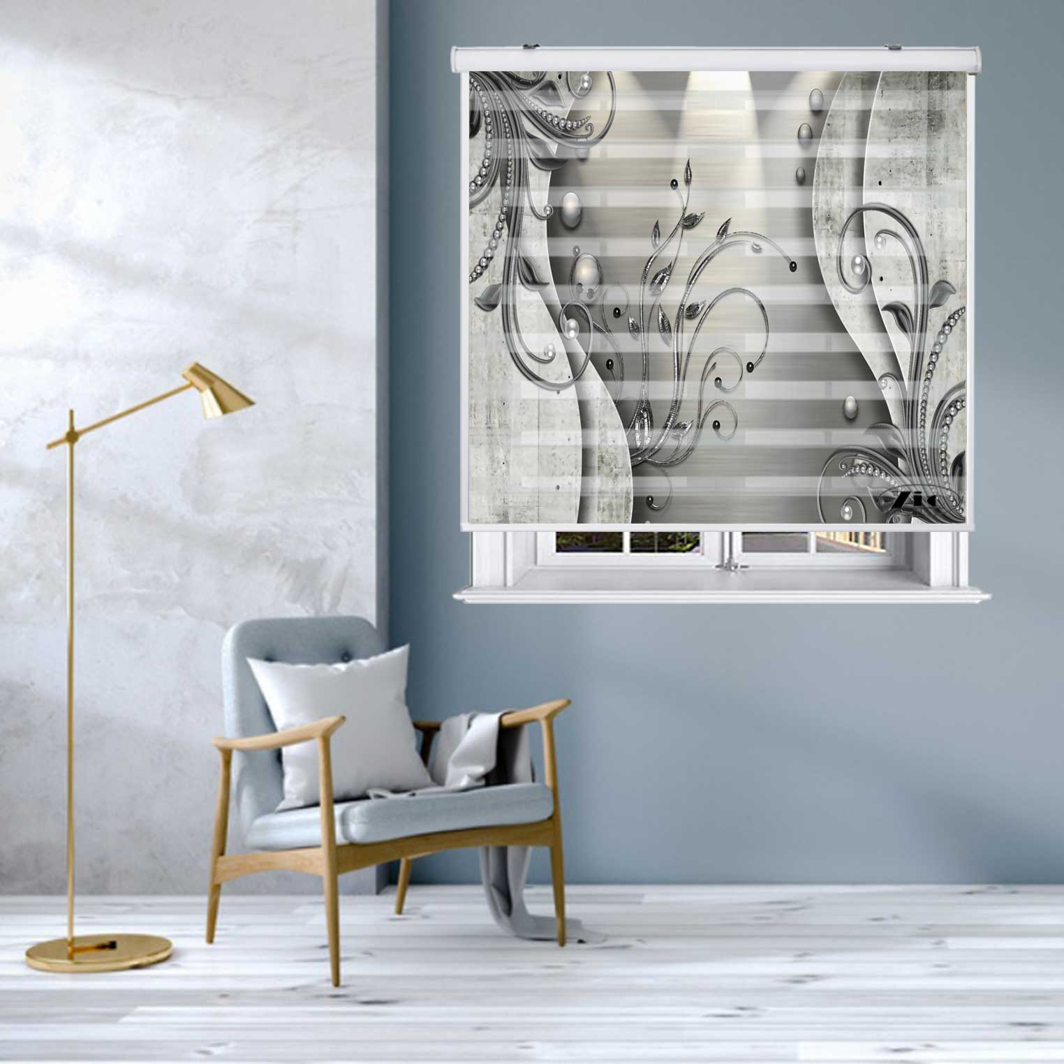 پرده زبرا زیو کد 3D1518 سایز 150X150 سانتی متر