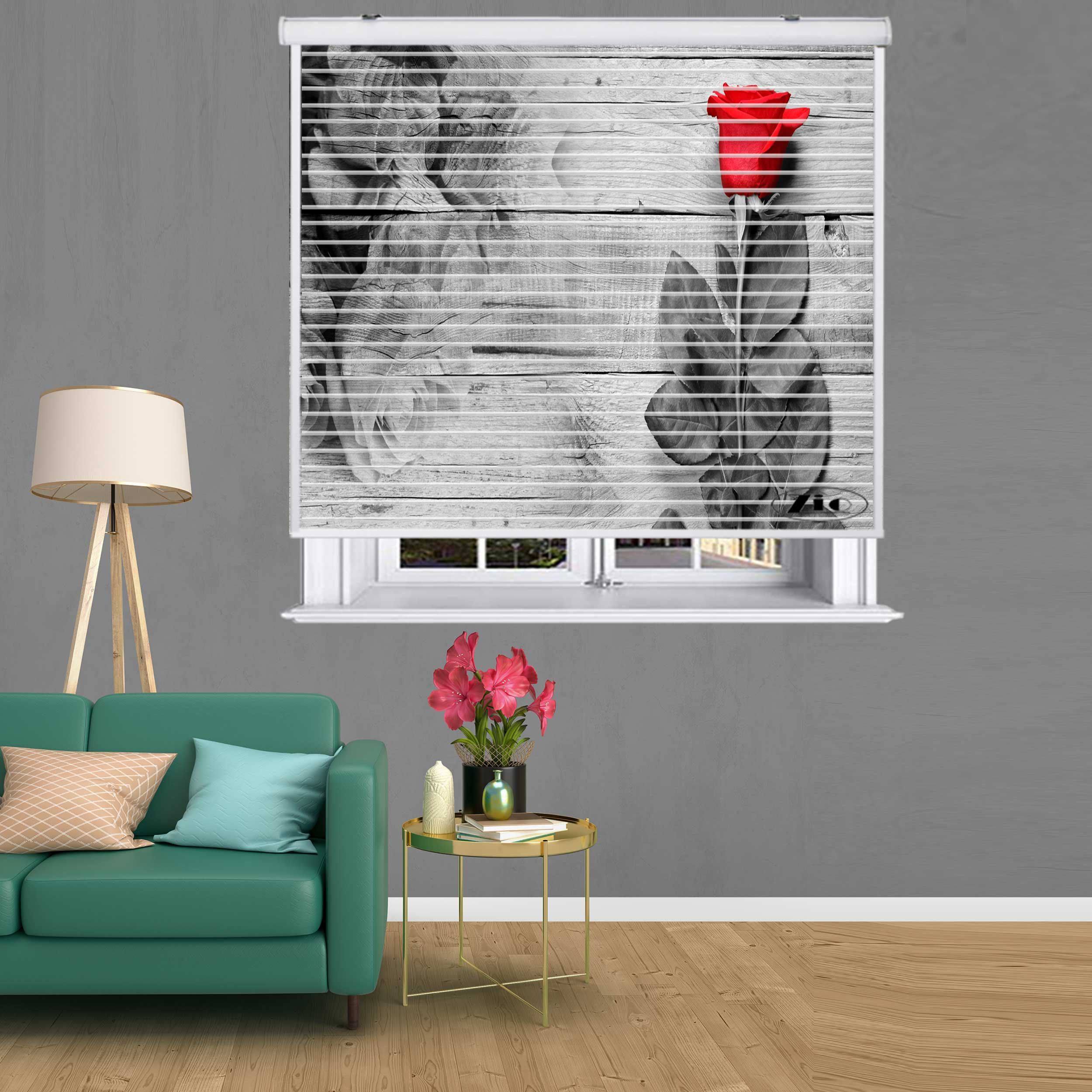 پرده زبرا زیو مدل سیلوئت 3D1256 سایز 150x150 سانتی متر
