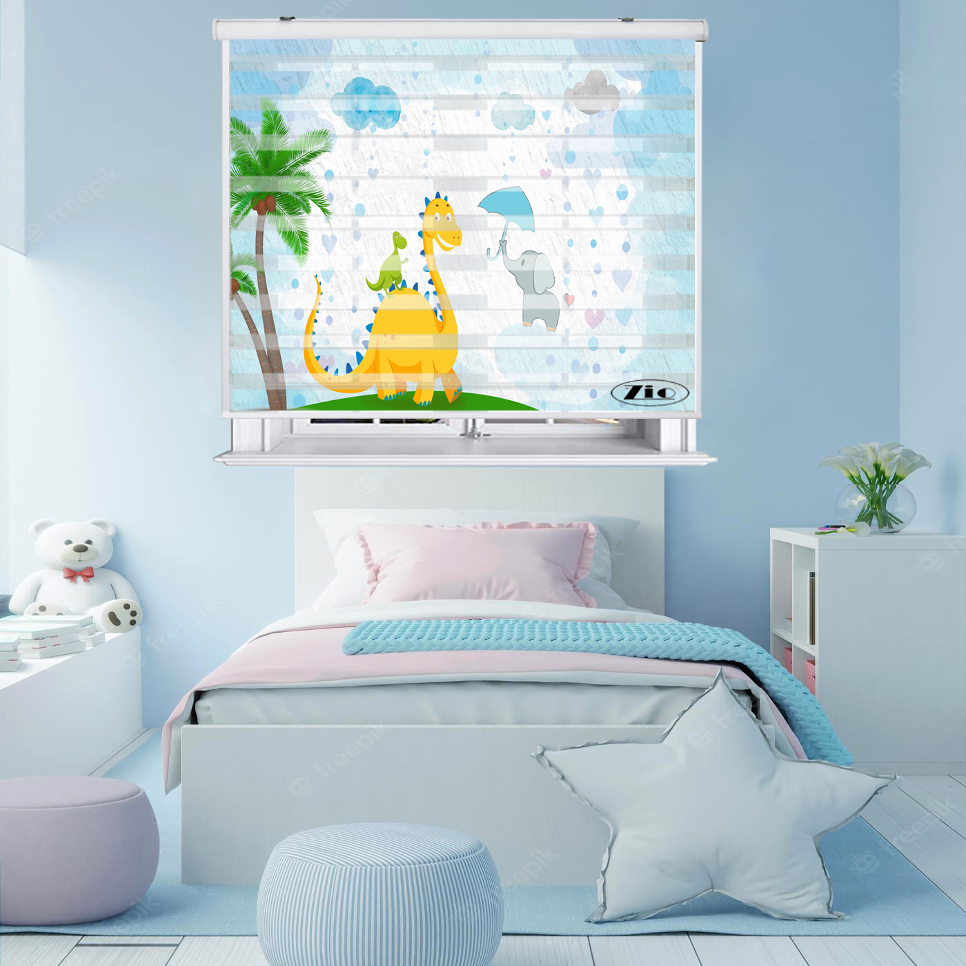 پرده زبرا زیو کد K3091 سایز 150X150 سانتی متر