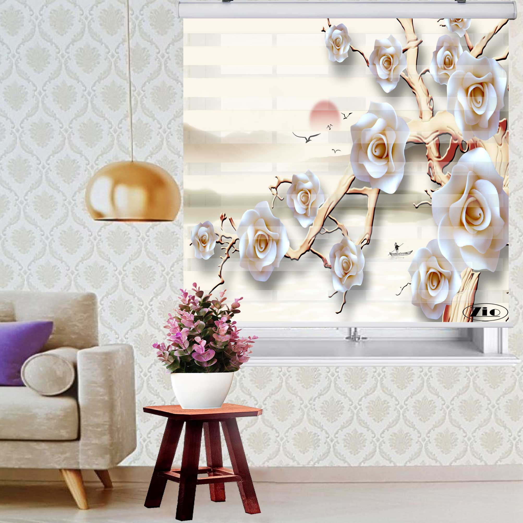 پرده زبرا زیو کد 3D1393 سایز 150x200 سانتی متر