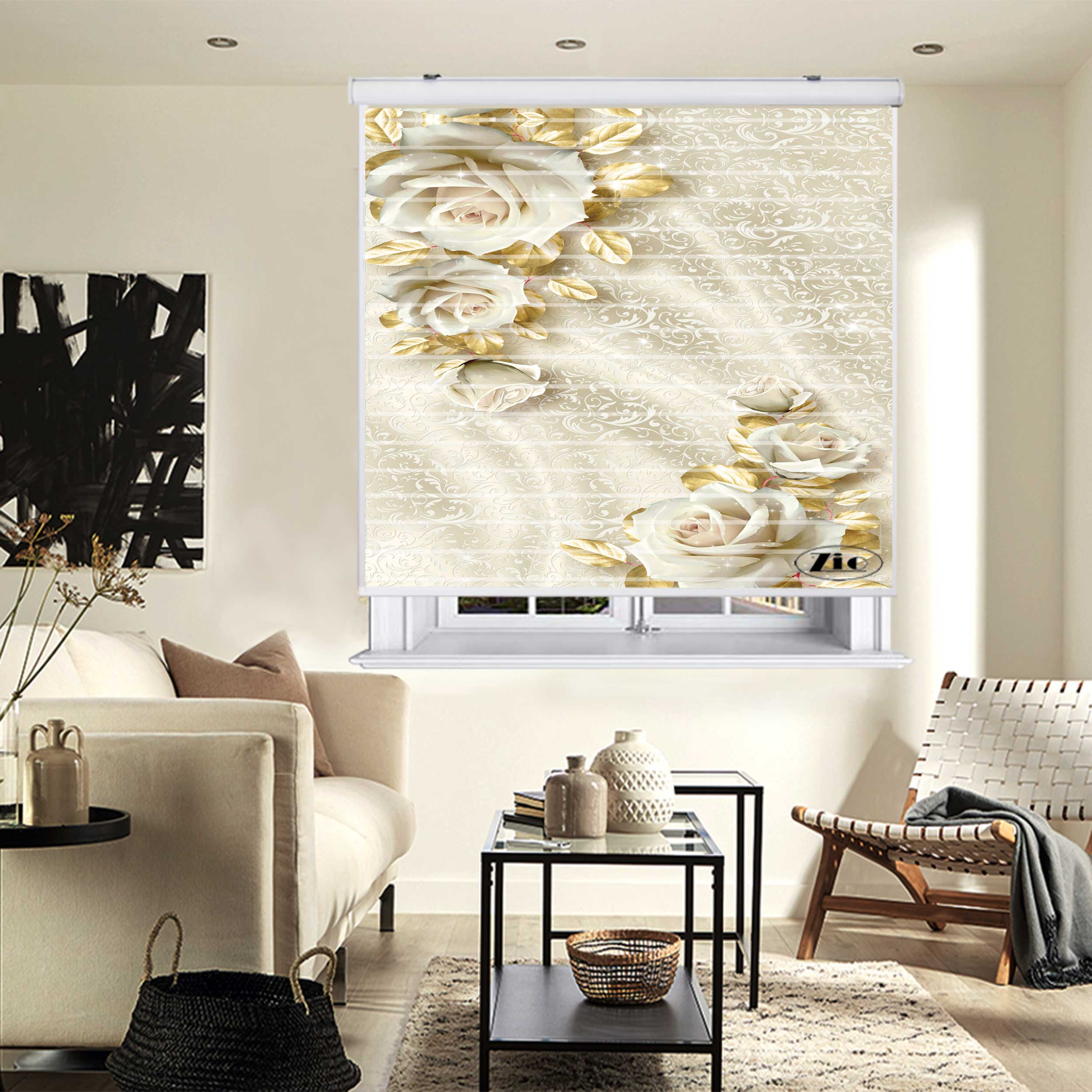 پرده زبرا مدل 3D1021 سایز 150x150 سانتی متر