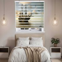 پرده زبرا زیو کد OV 7018 سایز 150x150 سانتی متر