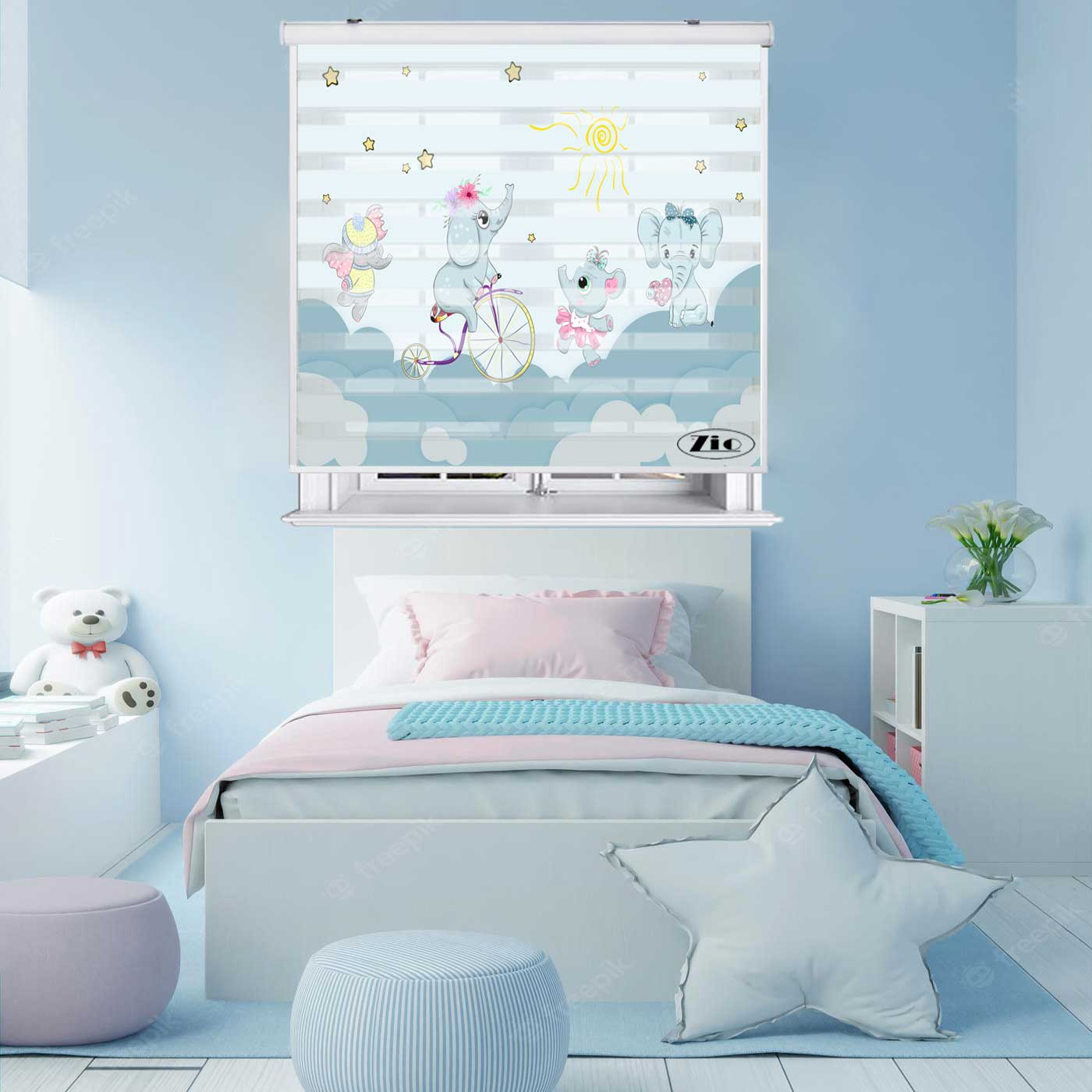 پرده زبرا زیو کد K3048 سایز 150X150 سانتی متر
