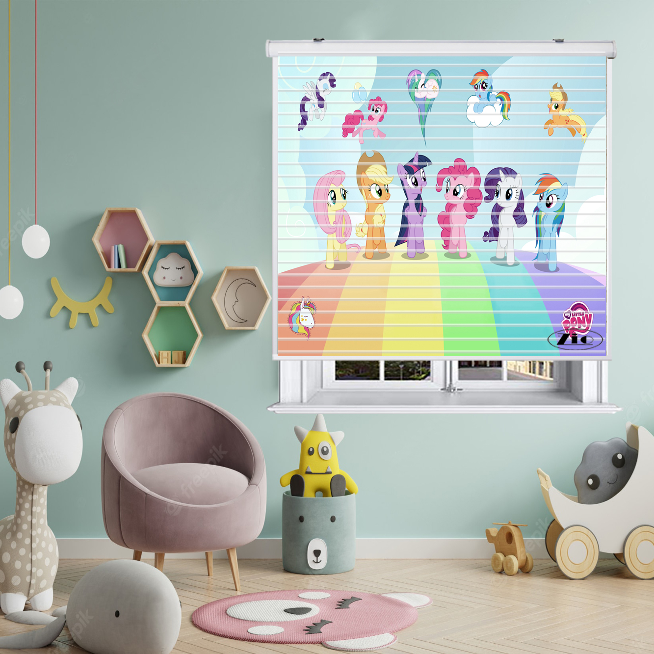 پرده زبرا زیو مدل K3095 سایز 150x150 سانتی متر
