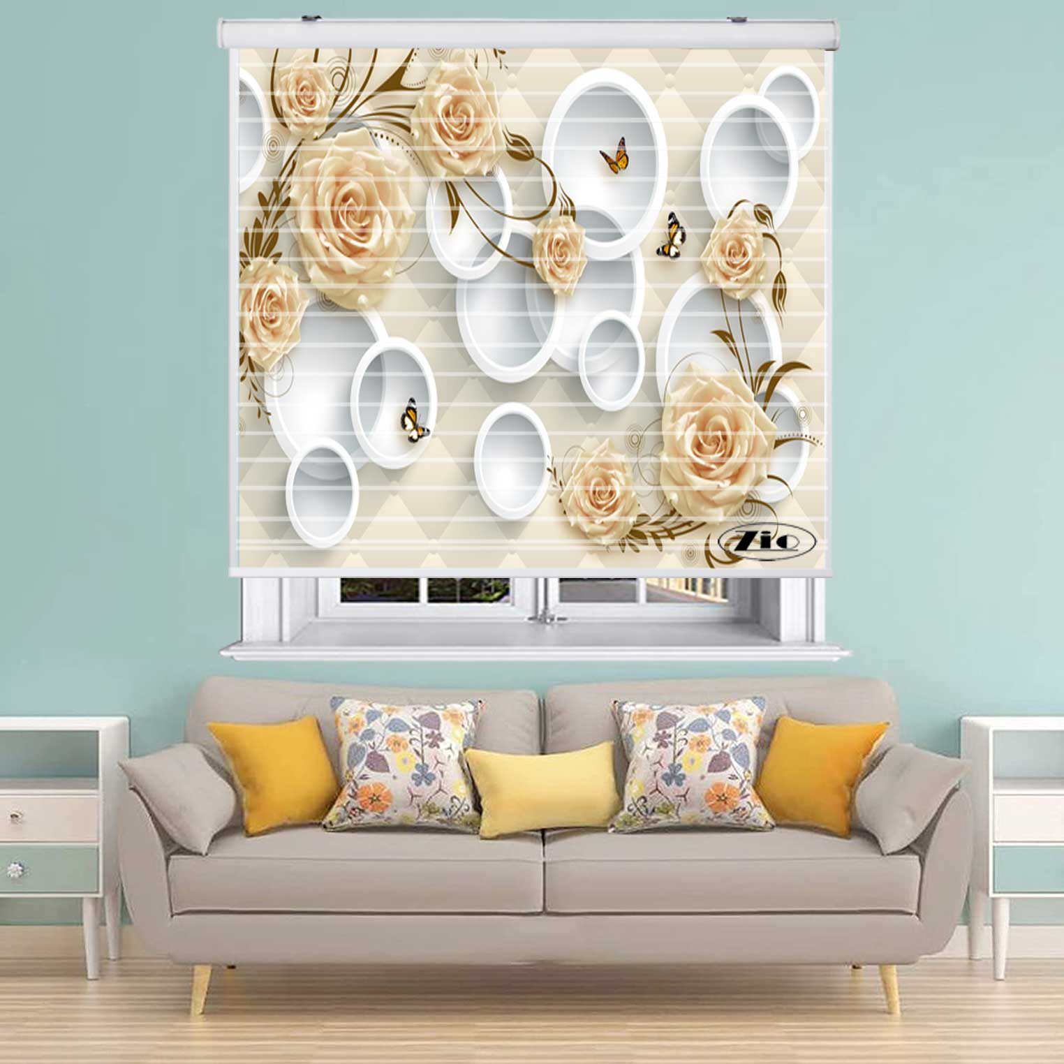 پرده زبرا زیو مدل 3D1127 سایز 150x150 سانتی متر