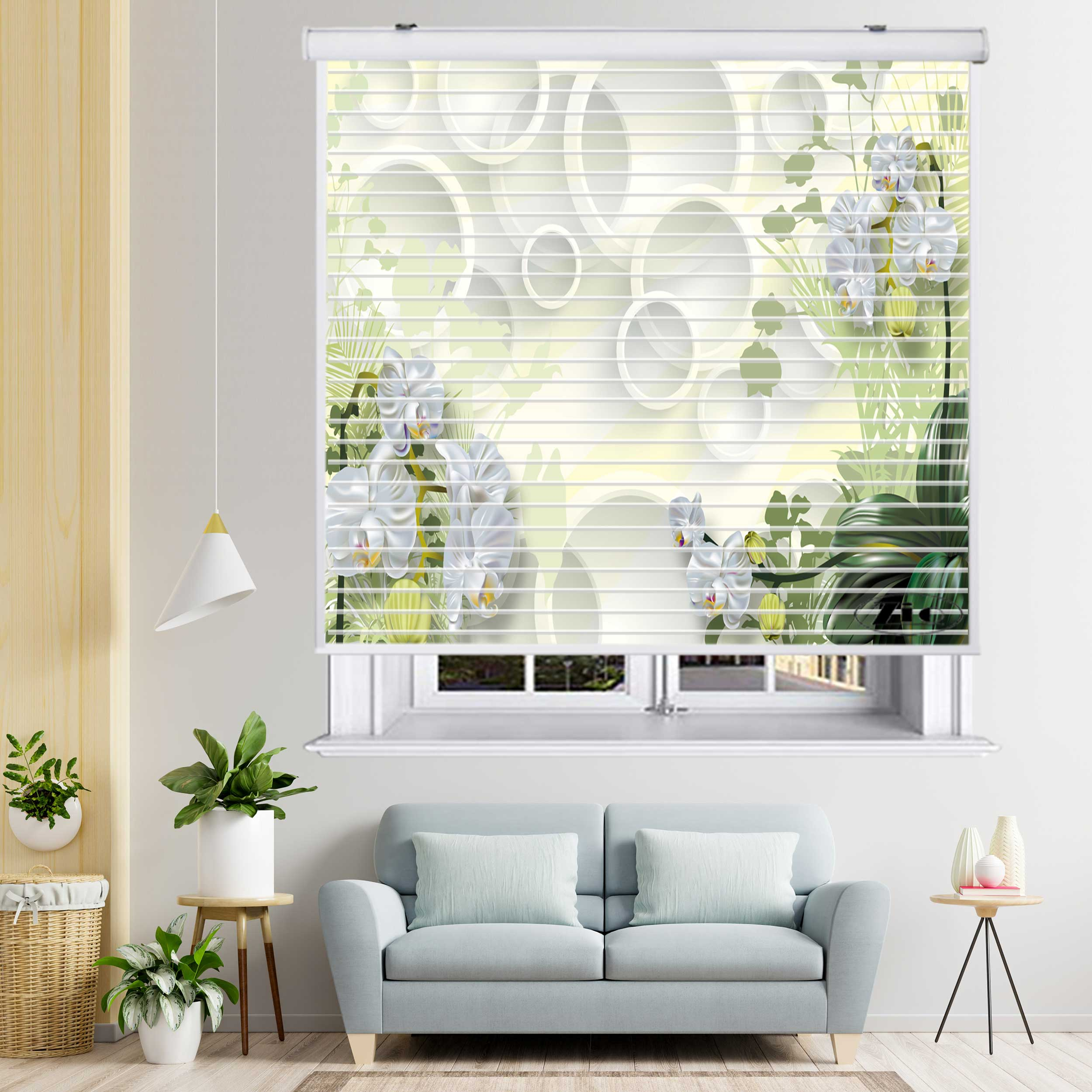 پرده زبرا زیو مدل سیلوئت 3D1433 سایز 150x150 سانتی متر