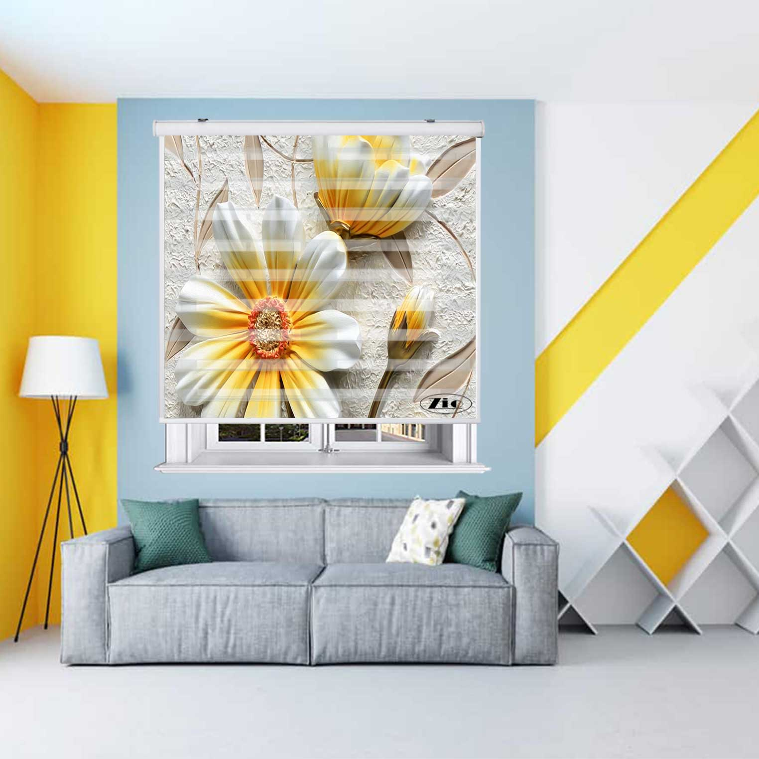 پرده زبرا زیو کد 3D1475 سایز 150X150 سانتی متر
