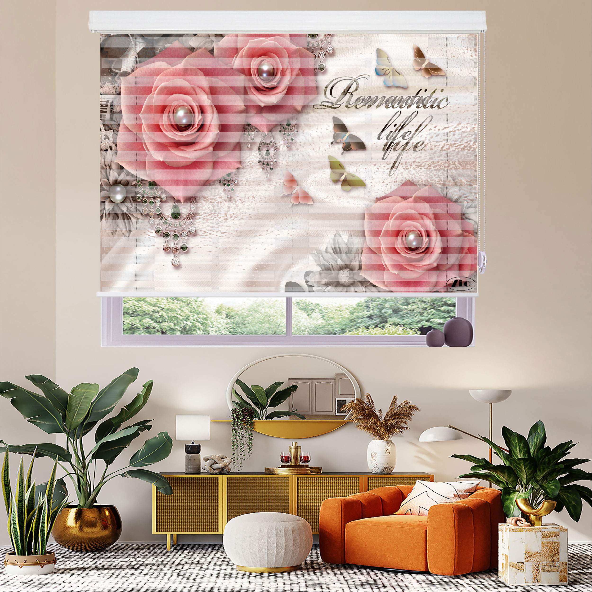 پرده زبرا زیو مدل 3D-1086 سایز 200x200 سانتی متر