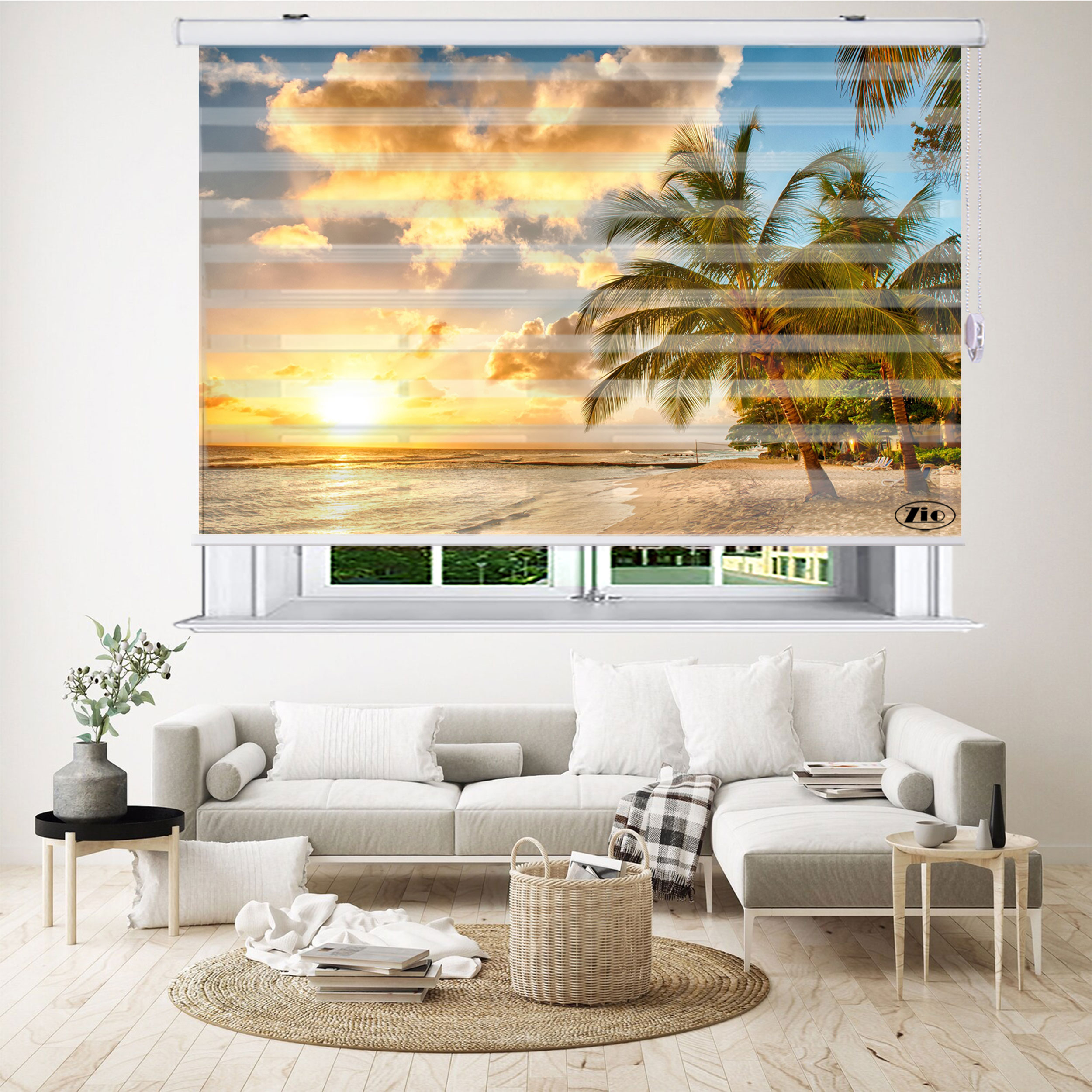 پرده زبرا زیو مدل L5073 سایز 150x280 سانتی متر