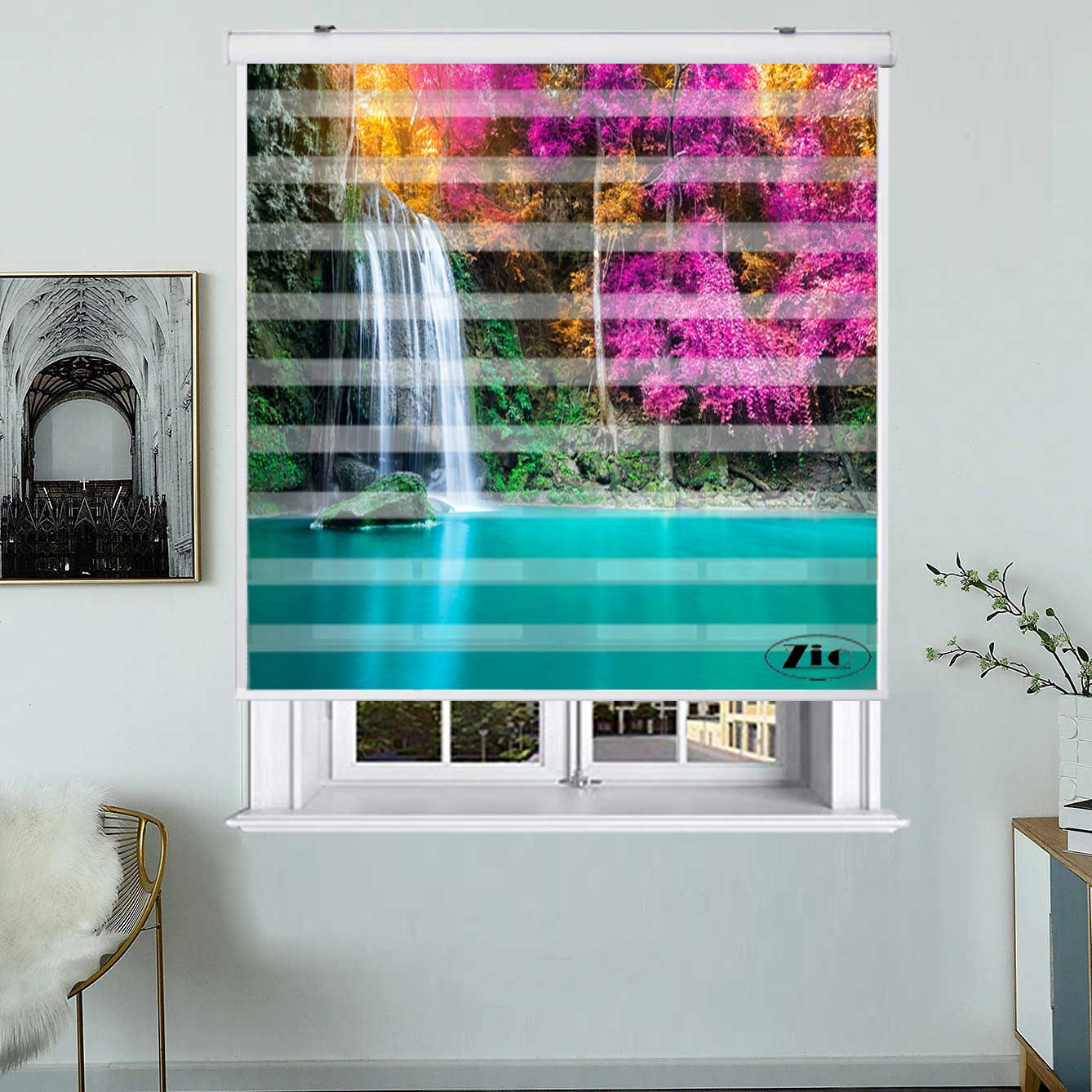 پرده زبرا زیو کد L5004 سایز 150X150 سانتی متر
