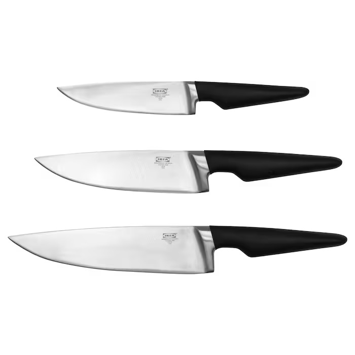 ست چاقو آشپزخانه 3 پارچه ایکیا مدل vorda کد 30341173