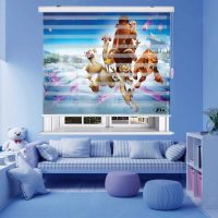 پرده زبرا زیو طرح عصر یخبندان K3128 سایز 250x200 سانتی متر