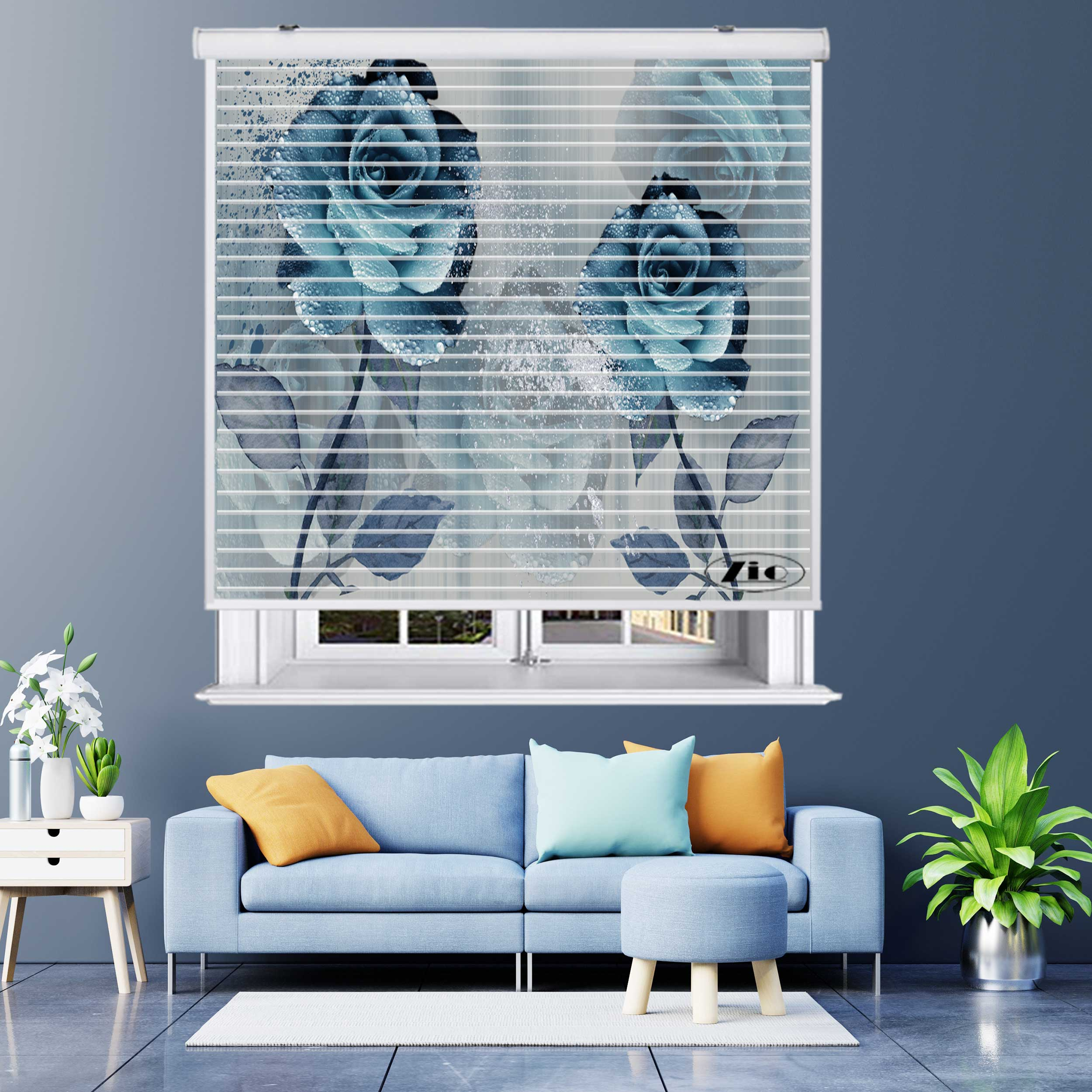 پرده زبرا زیو مدل سیلوئت 3D1351 سایز 150x150 سانتی متر