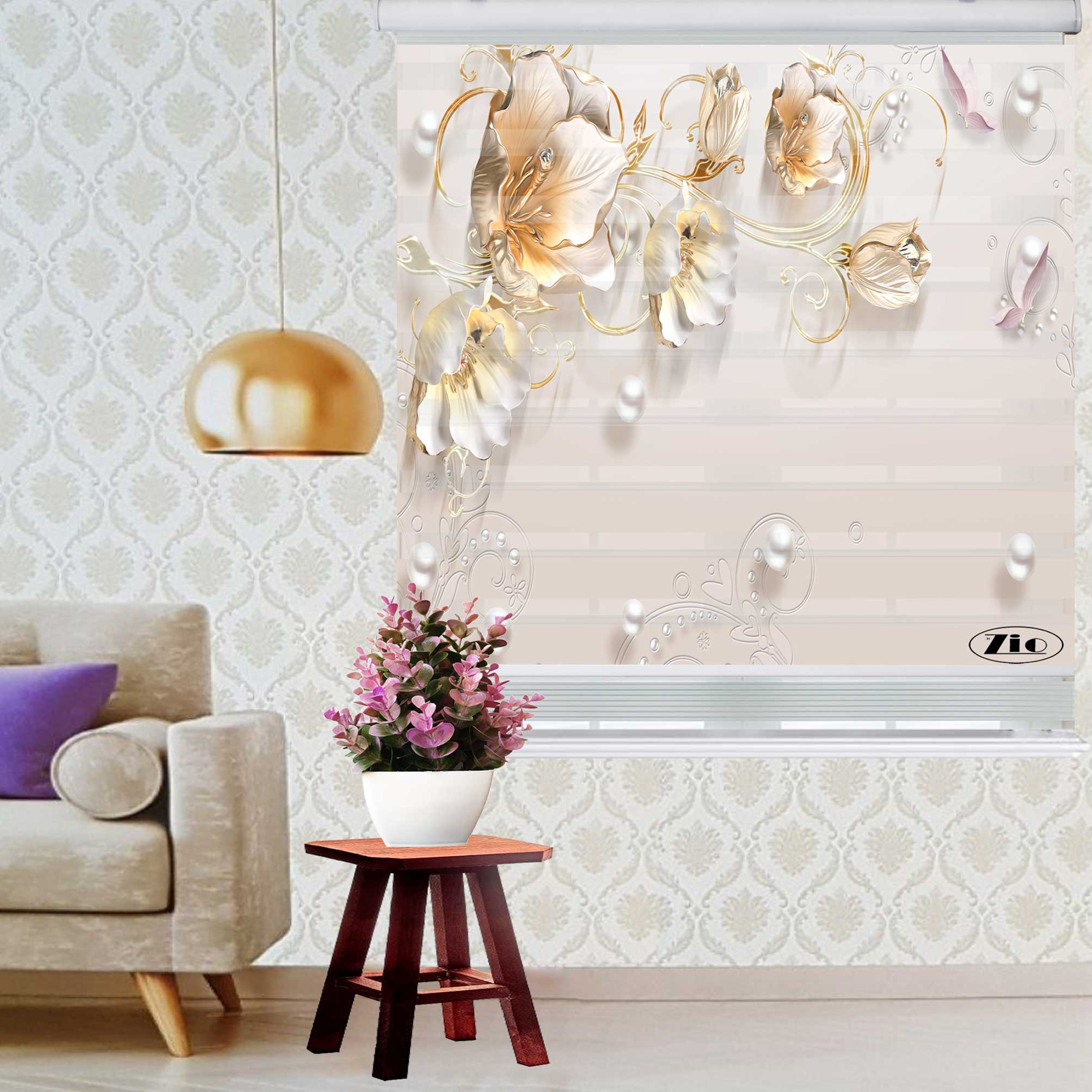 پرده زبرا زیو کد 3D1097 سایز 150x200 سانتی متر