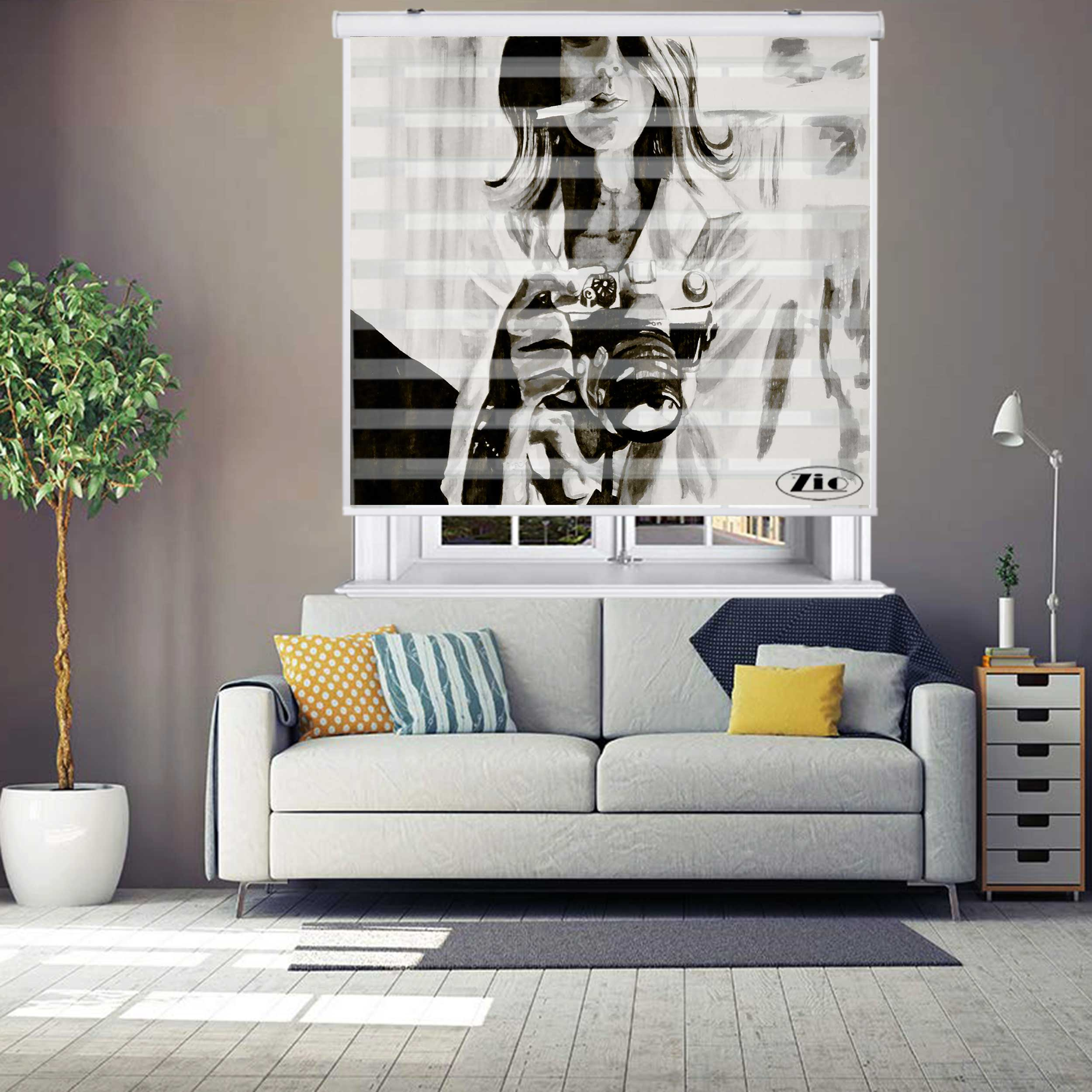 پرده زبرا زیو کد W4086 سایز 150X150 سانتی متر