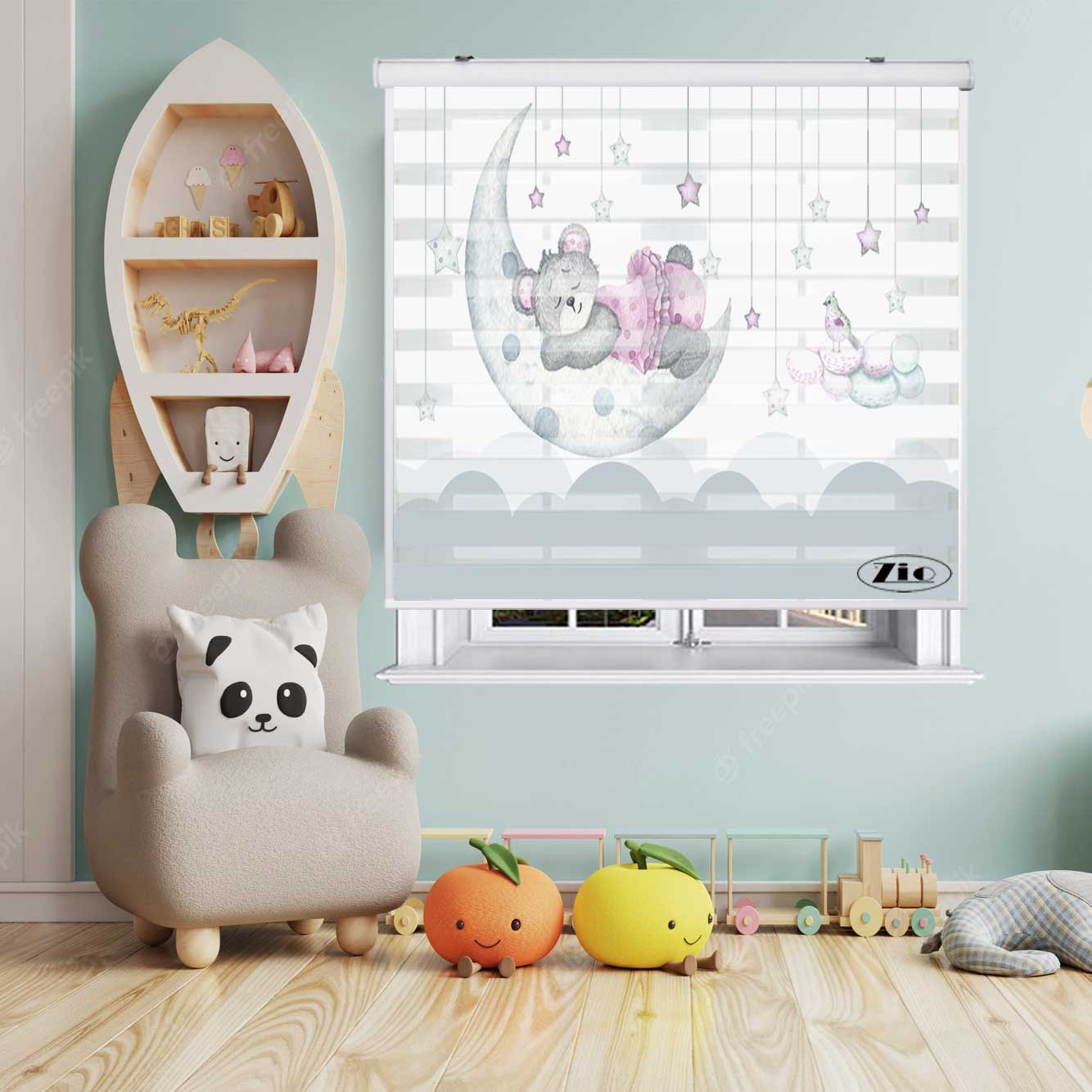 پرده زبرا زیو کد K3051 سایز 150X150 سانتی متر