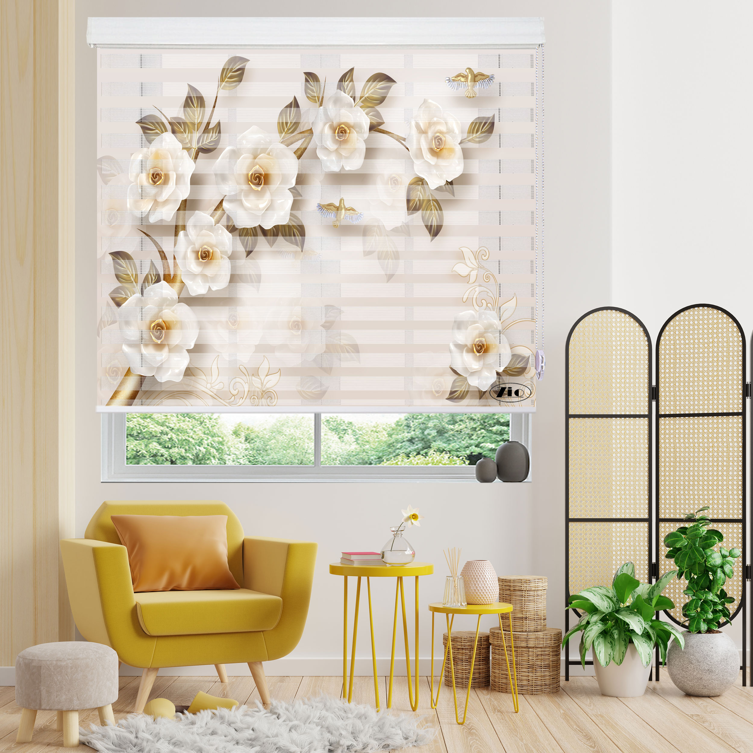 پرده زبرا زیو مدل 3D-1139 سایز 150x150 سانتی متر