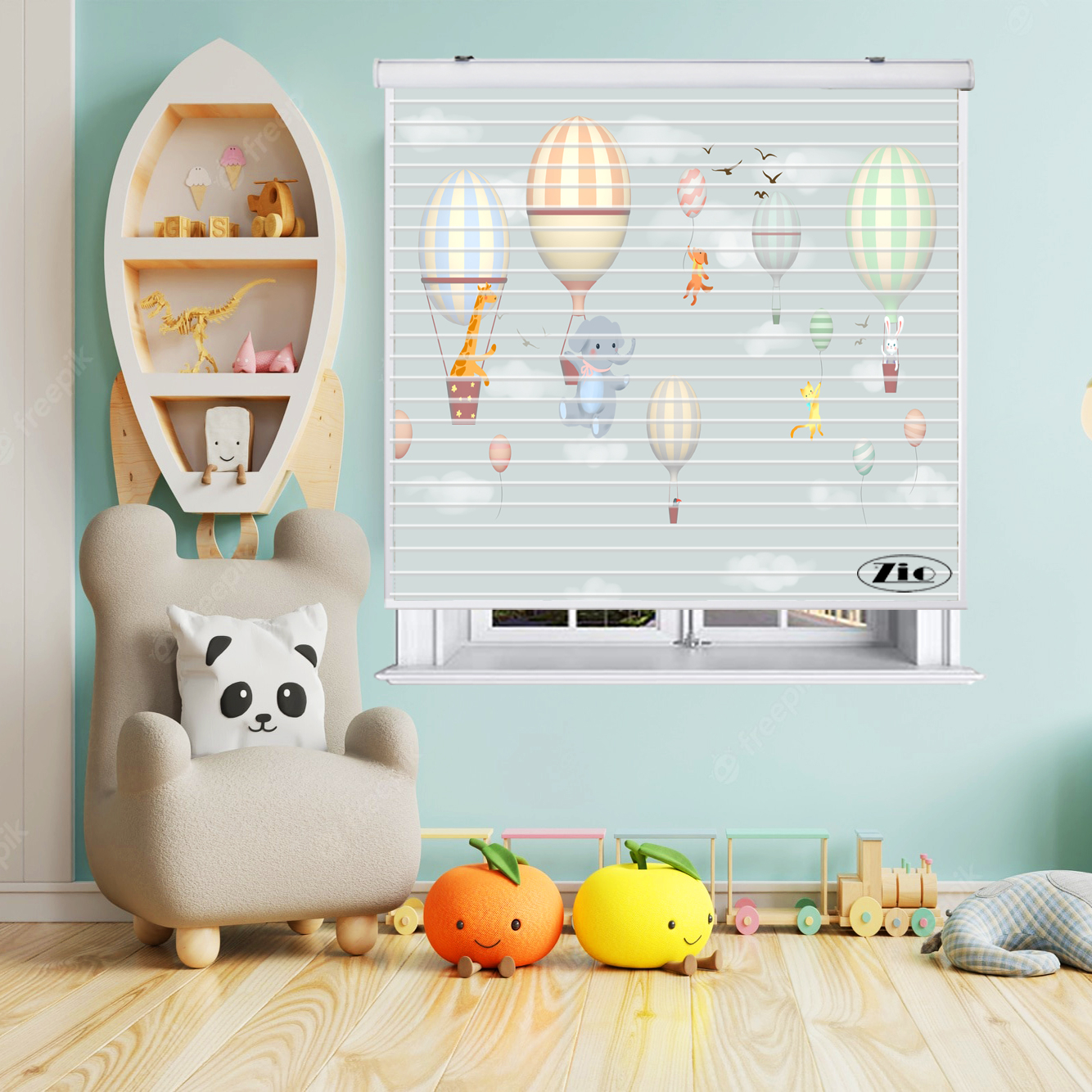 پرده زبرا زیو مدل سیلوئت کد K3016 سایز 150x150 سانتی متر