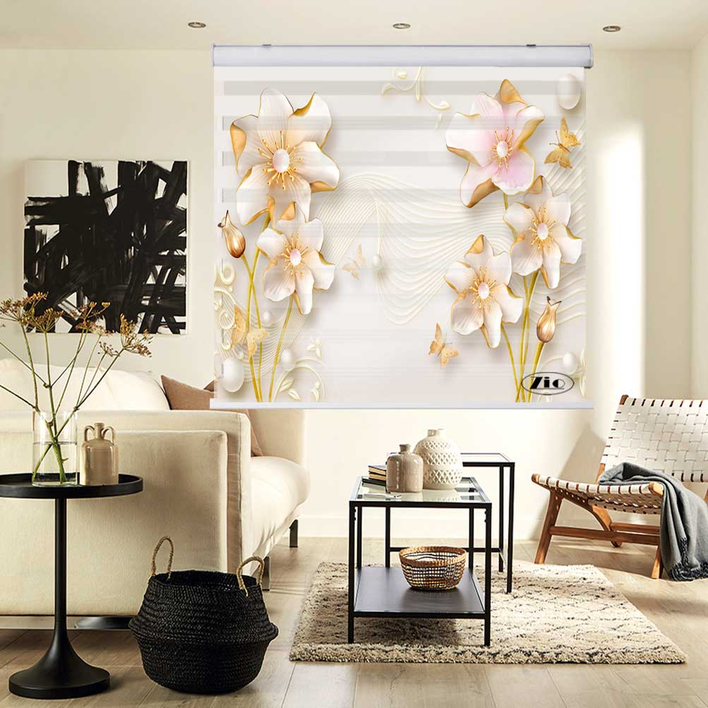 پرده زبرا زیو کد 3D1219 سایز 150x150 سانتی متر