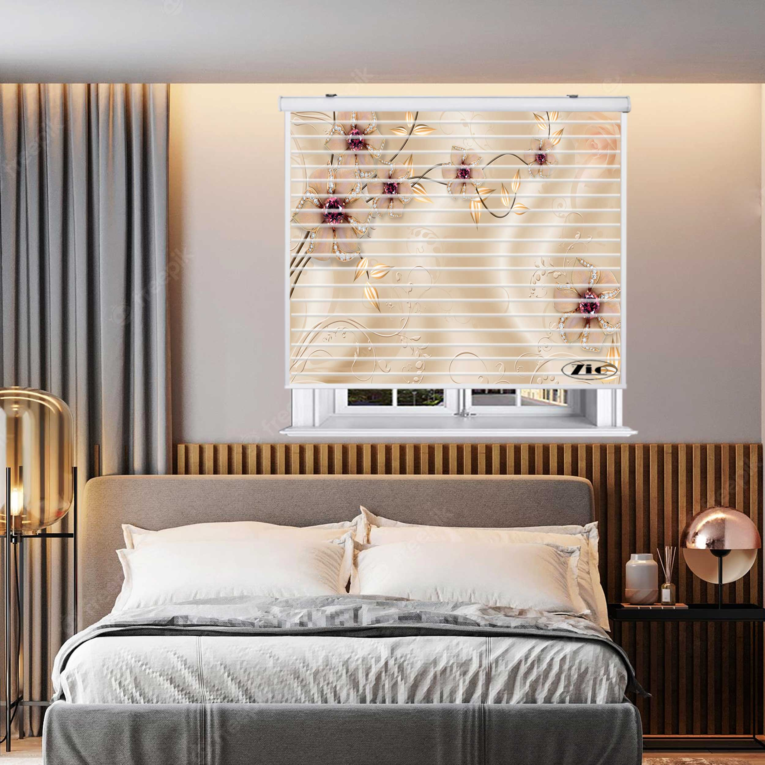 پرده زبرا زیو مدل سیلوئت 3D1286 سایز 150x150 سانتی متر