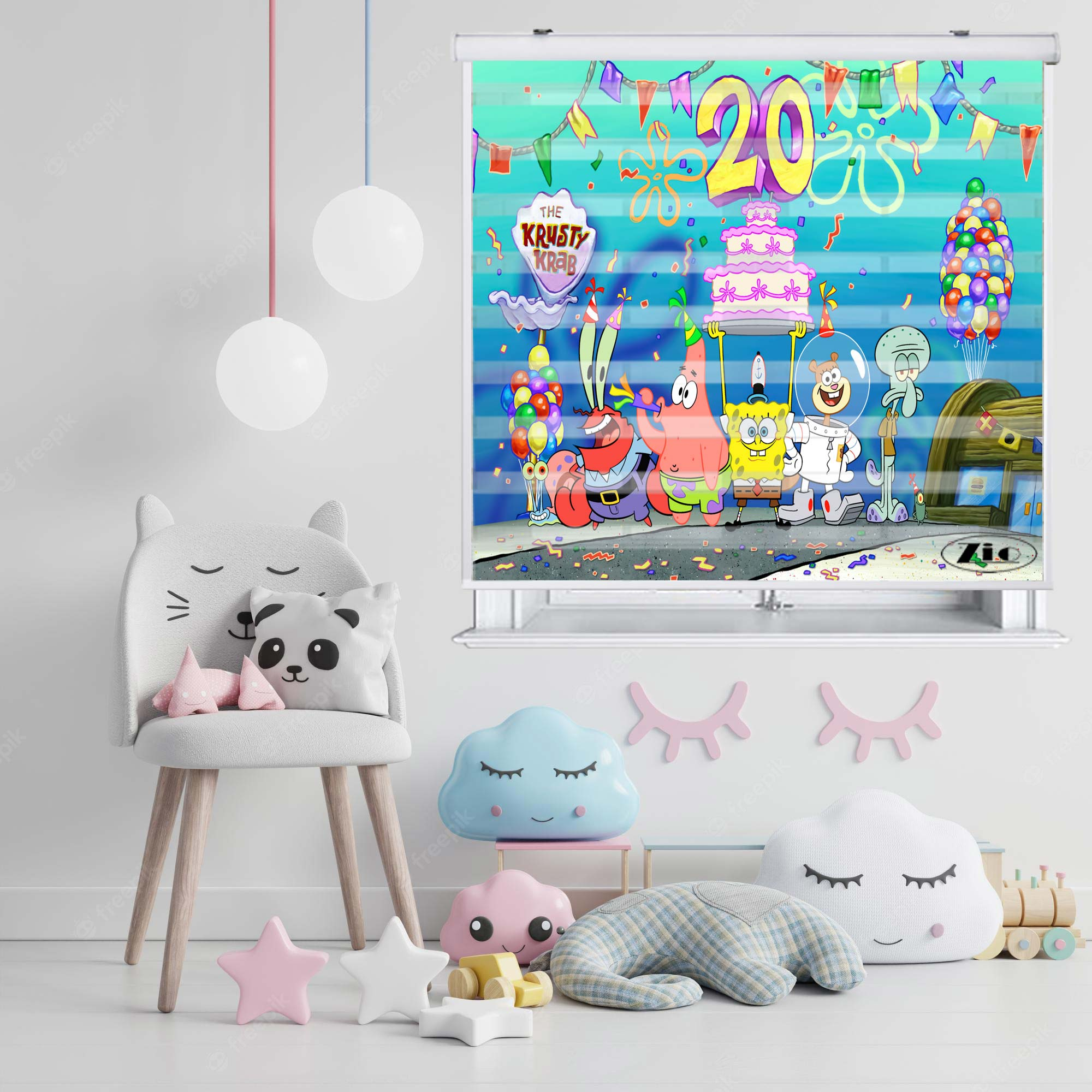 پرده زبرا زیو کد K3071 سایز 150X150 سانتی متر