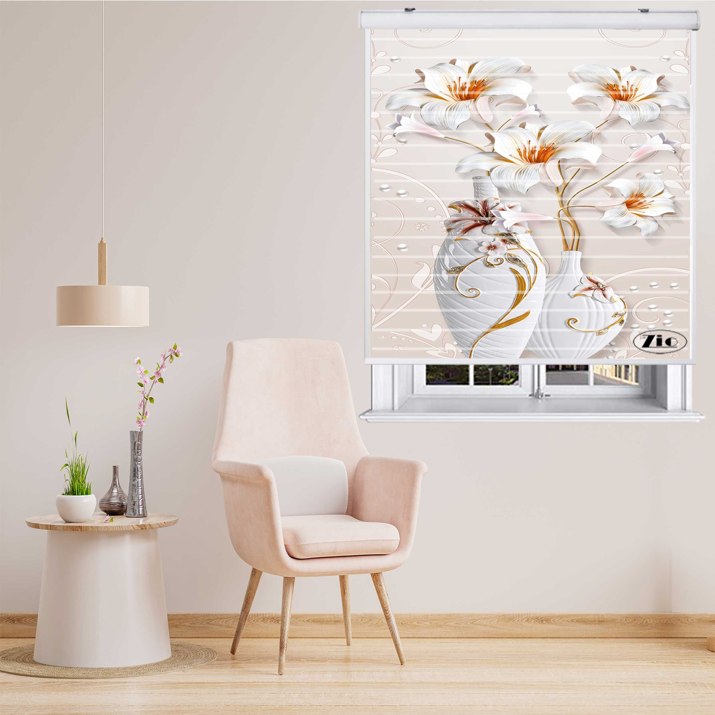 پرده  زبرا زیو مدل 3D1081 سایز 150x150 سانتی متر