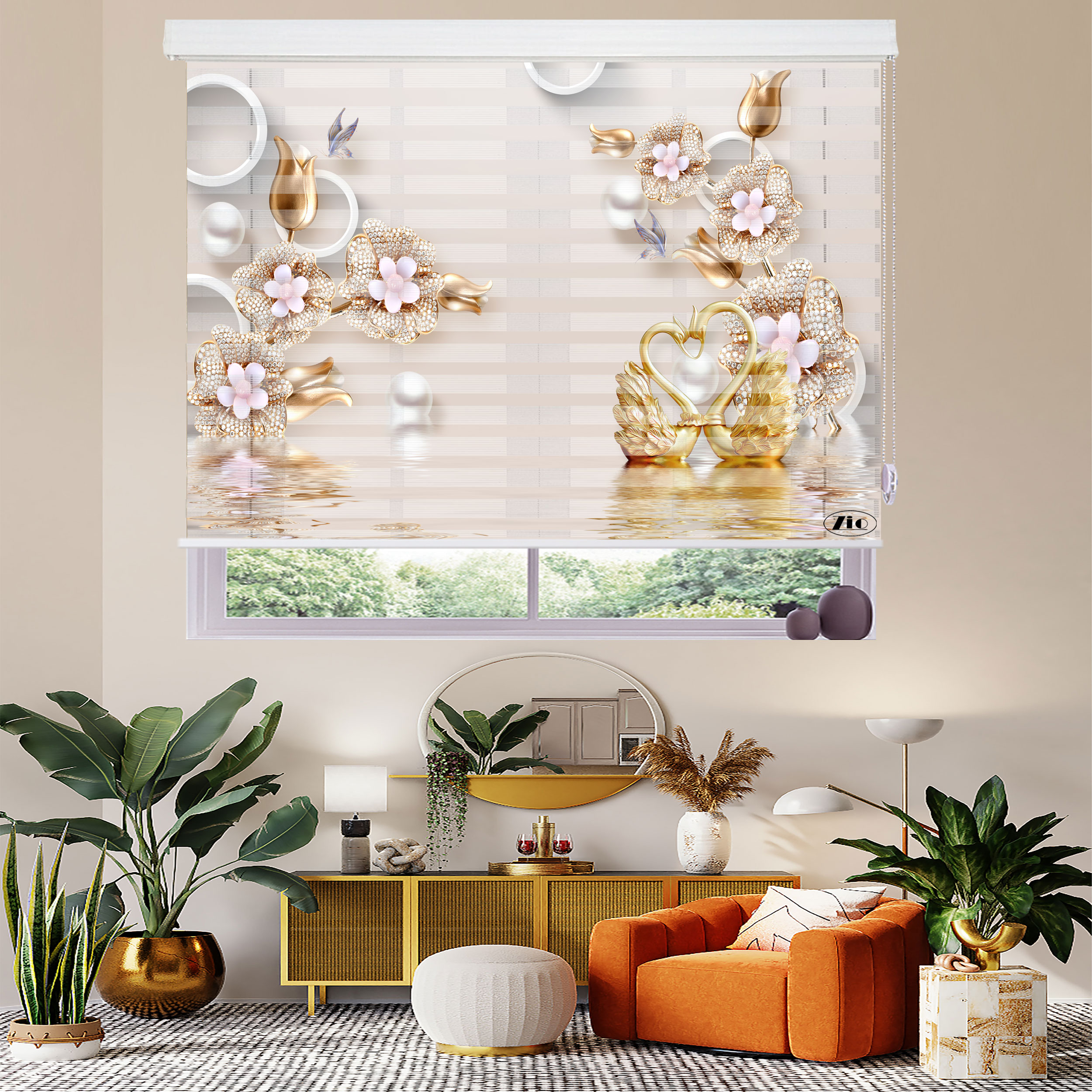 پرده زبرا زیو مدل 3D-1093 سایز 200x200 سانتی متر