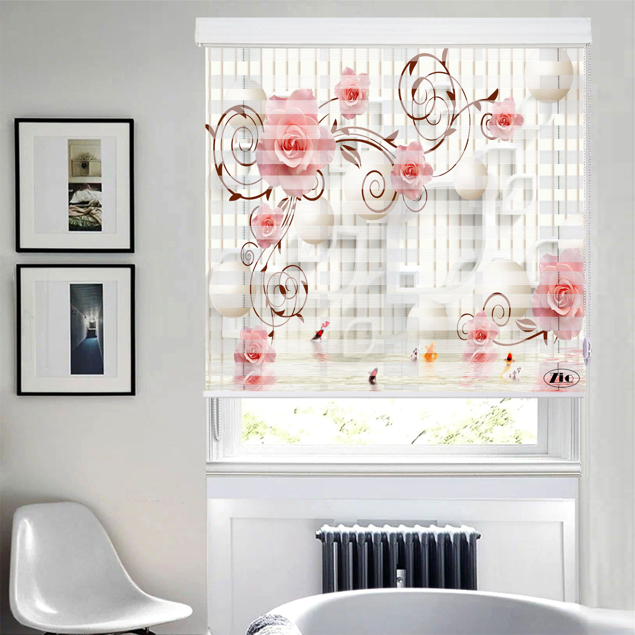 پرده زبرا زیو مدل 3D-1150 سایز 150x150 سانتی متر