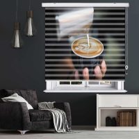 پرده زبرا زیو طرح قهوه سایز 150x150 سانتی متر
