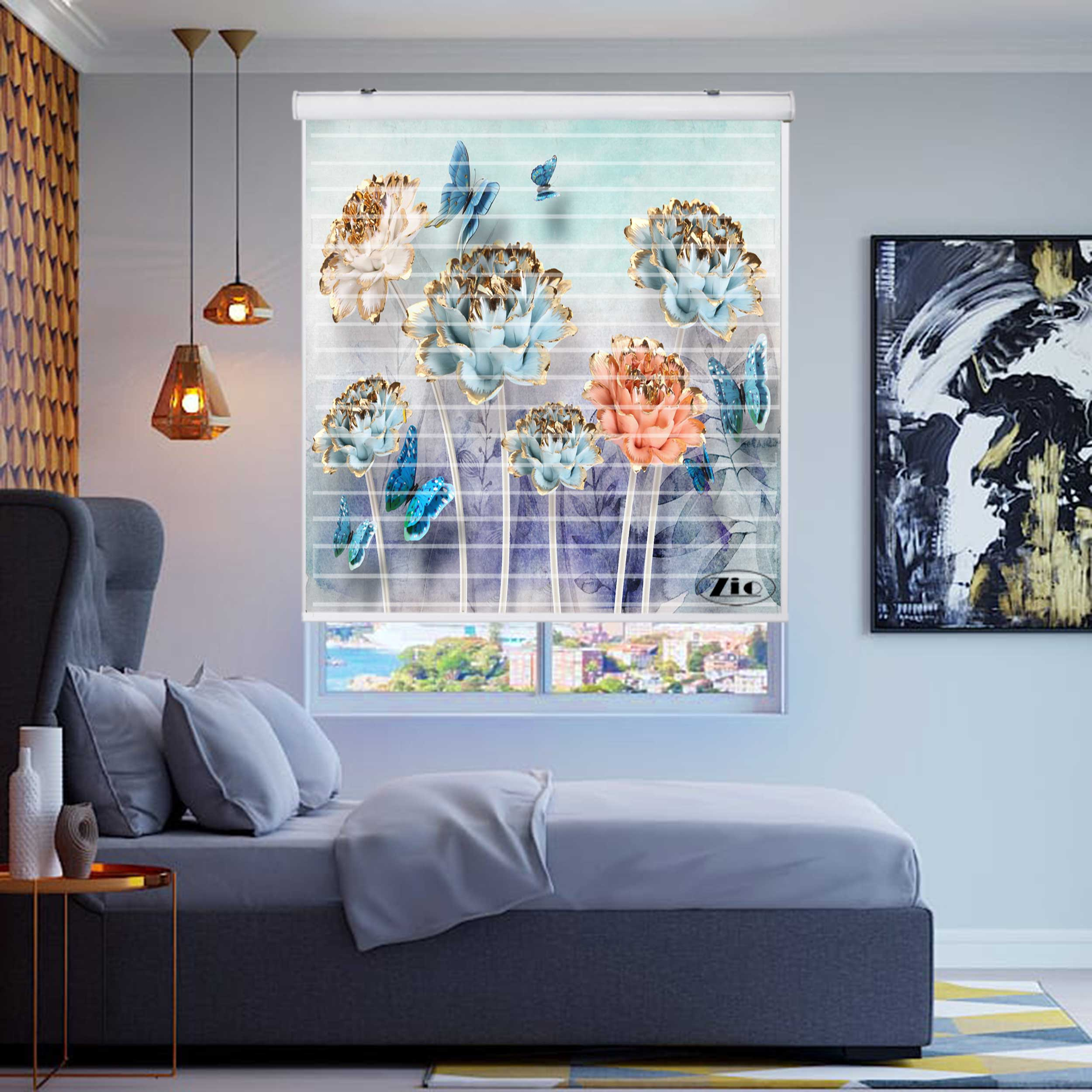 پرده زبرا زیو مدل 3D1005 سایز 150x150 سانتی متر