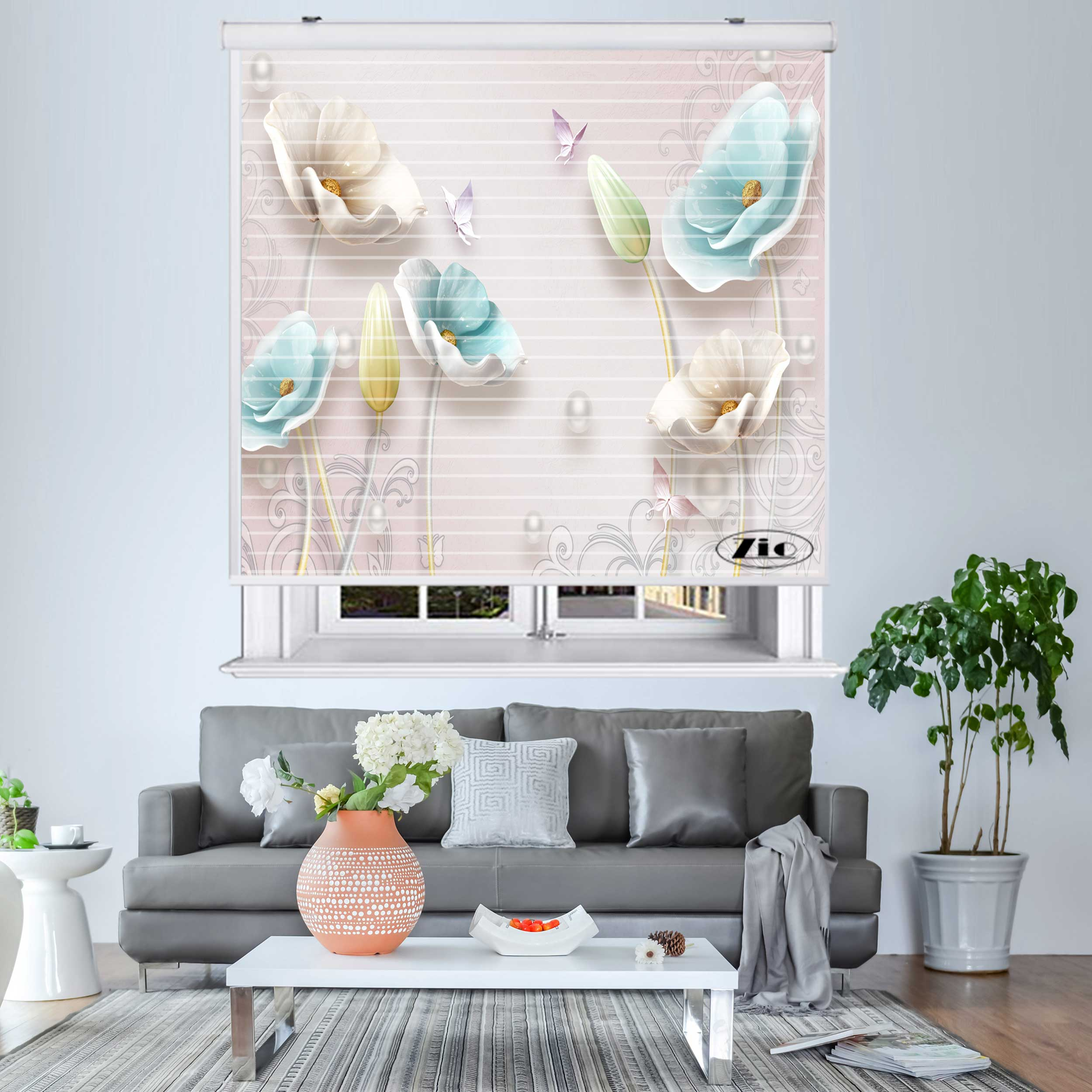 پرده زبرا زیو مدل 3D1057 سایز 150x150 سانتی متر