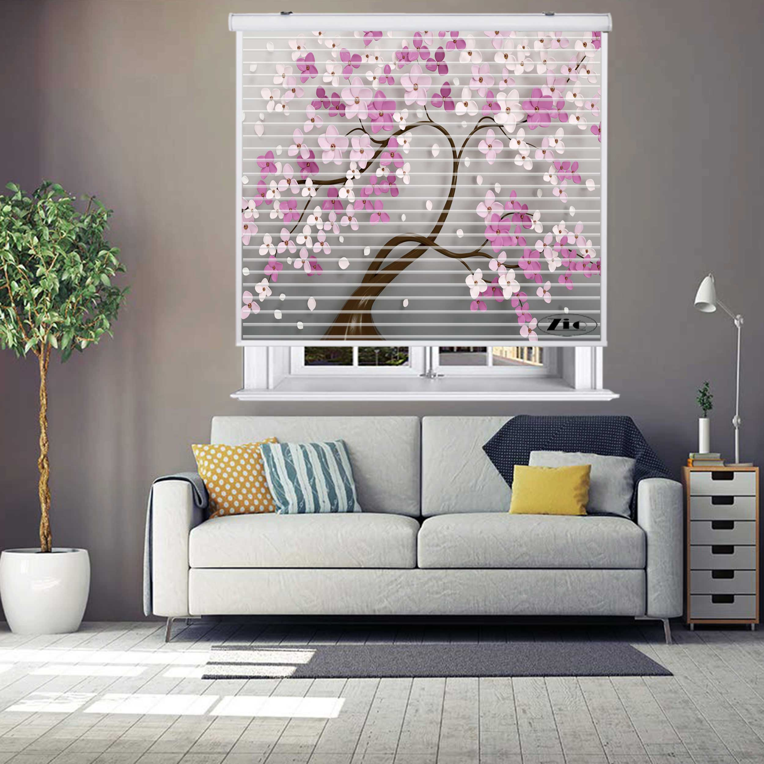 پرده زبرا زیو مدل سیلوئت 3D1349 سایز 150x150 سانتی متر