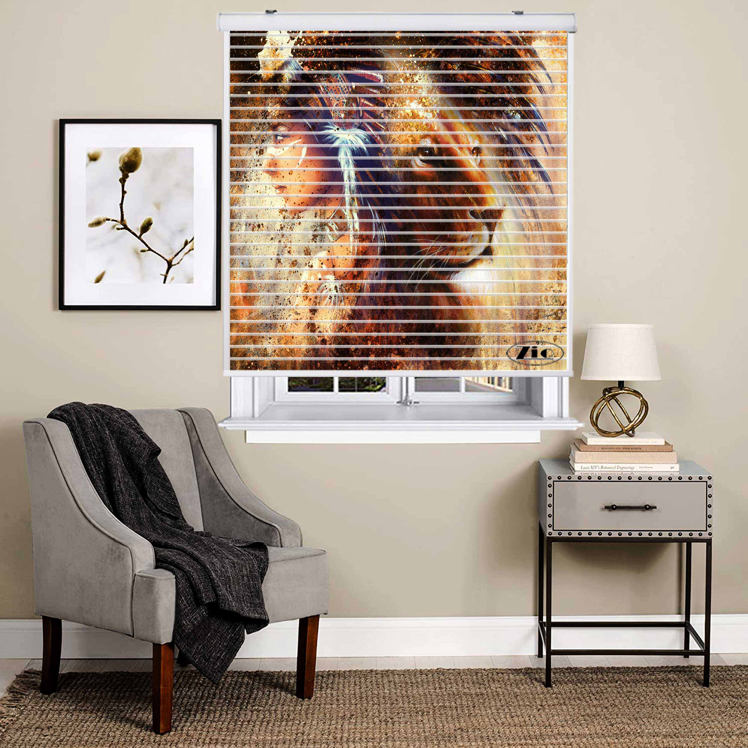 پرده زبرا زیو مدل سیلوئت P-6049 سایز 150x150 سانتی متر