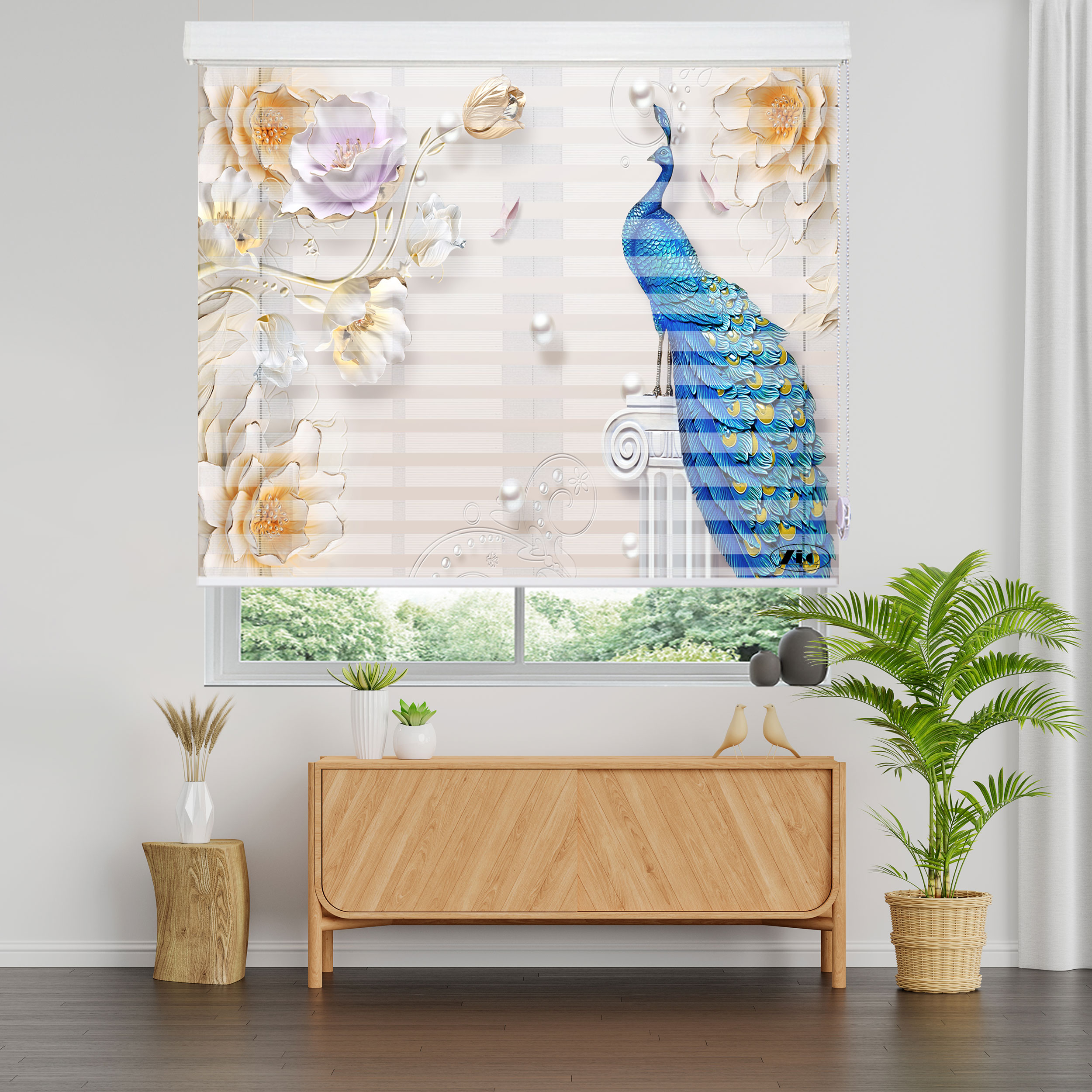 پرده زبرا زیو مدل 3D-1173 سایز 150x150 سانتی متر
