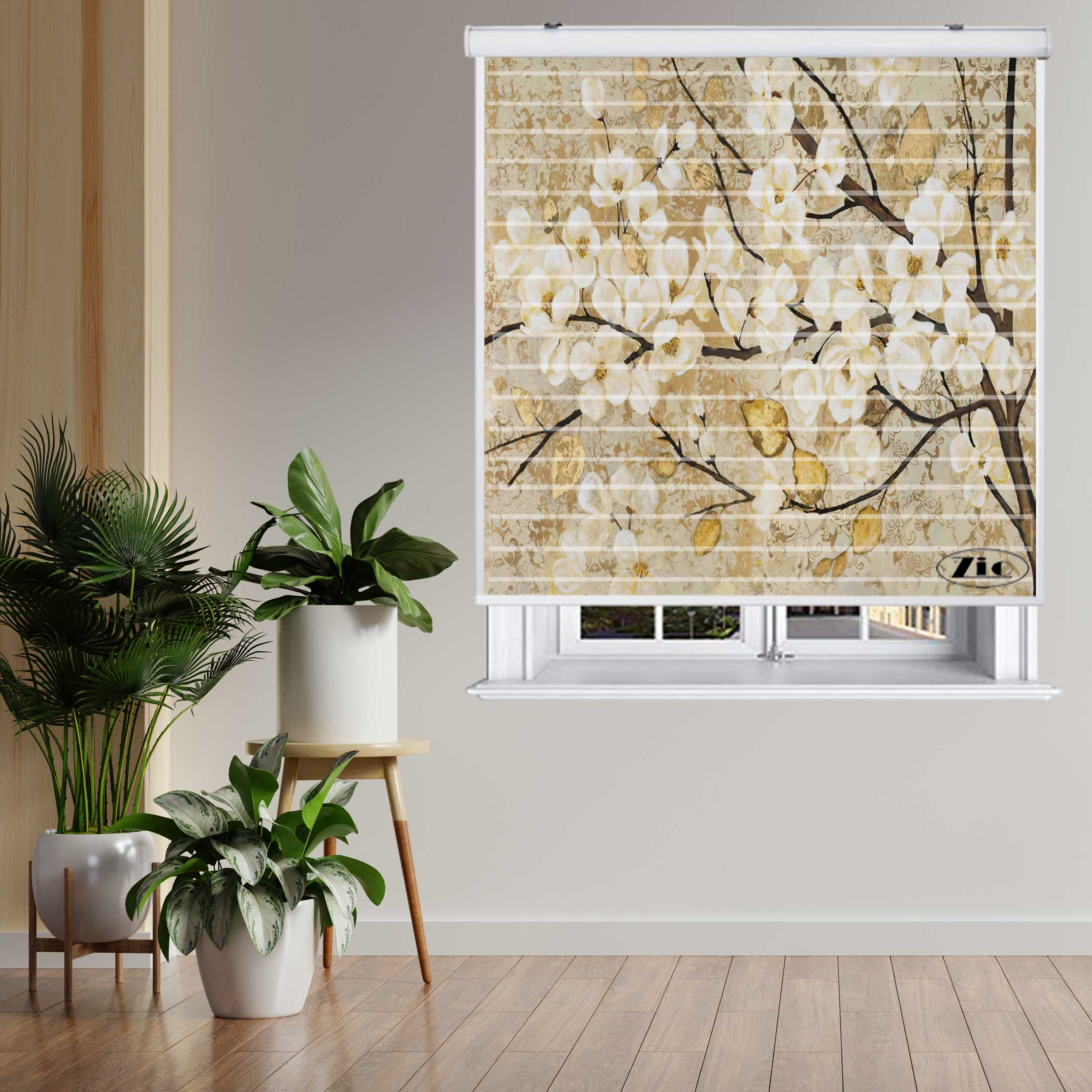 پرده زبرا زیو مدل سیلوئت 3D1036 سایز 150x150 سانتی متر