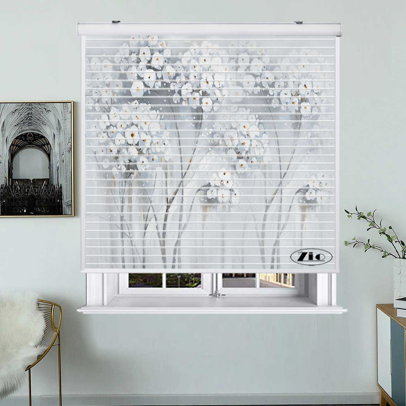 پرده زبرا زیو مدل سیلوئت 3D1460 سایز 150x150 سانتی متر